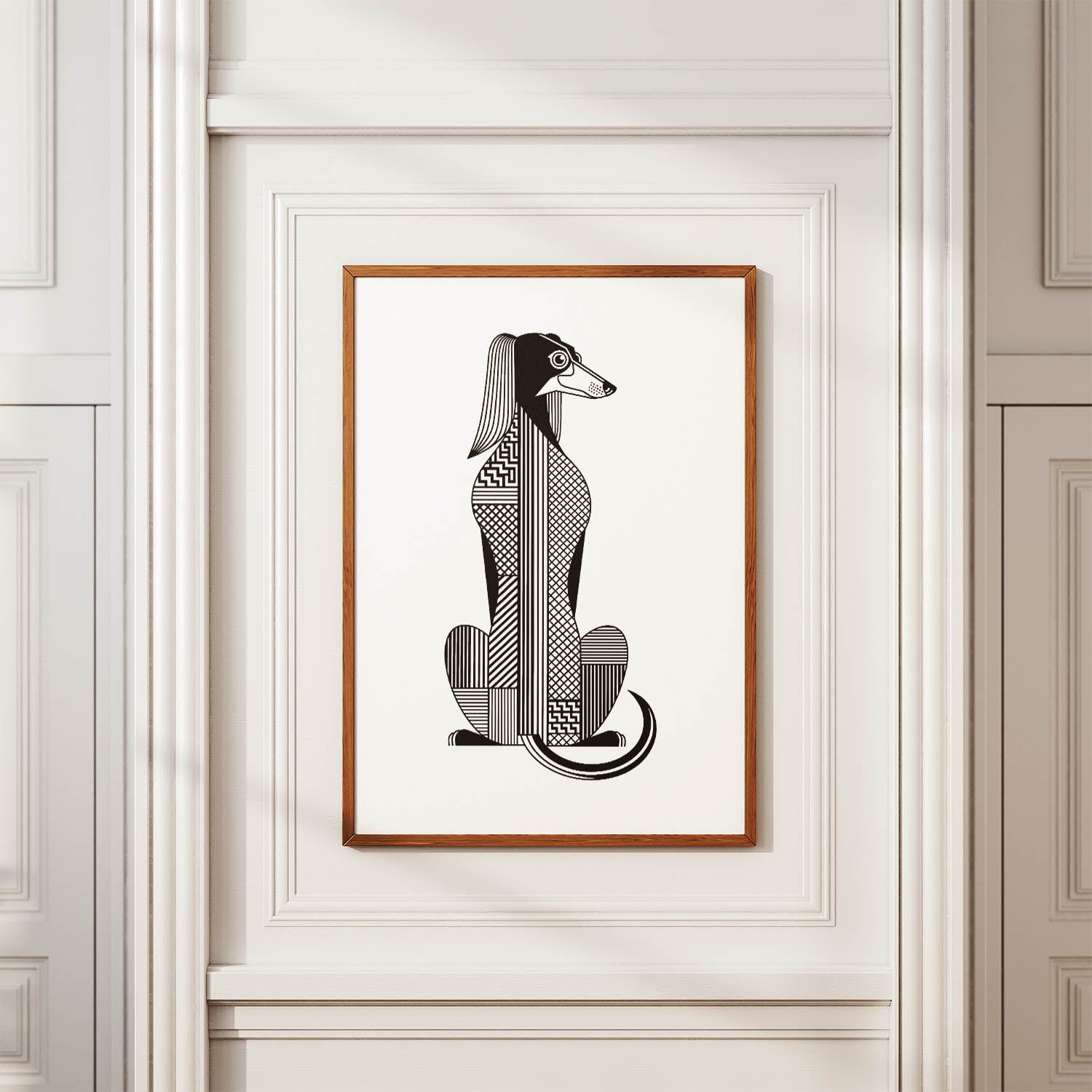 Saluki Geometric Line Art mockup
