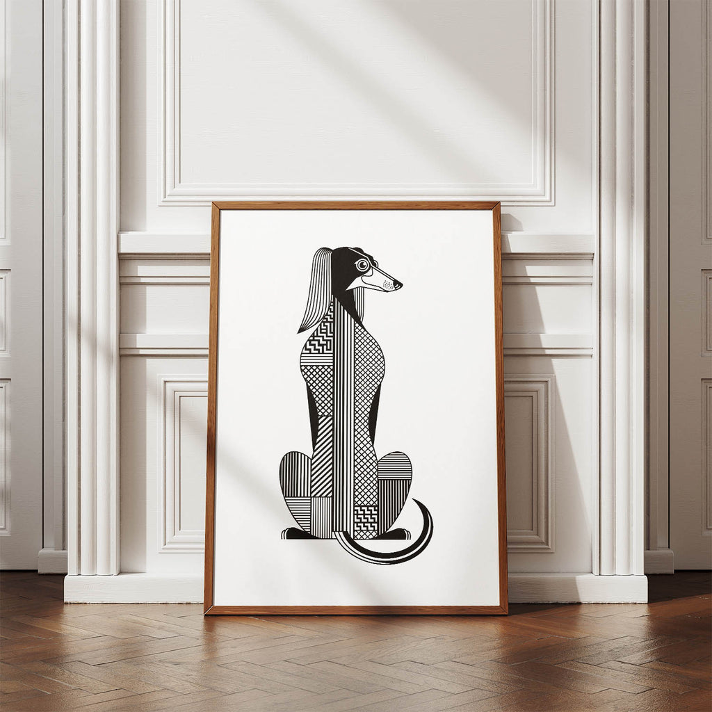 Saluki Geometric Line Art mockup