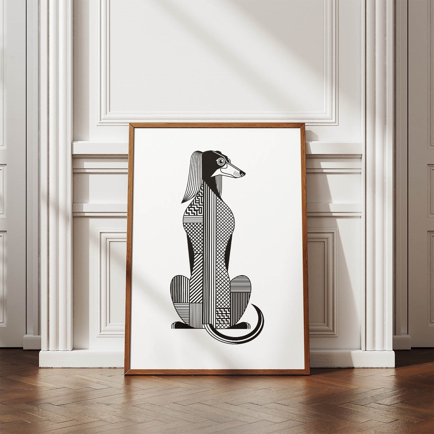 Saluki Geometric Line Art mockup