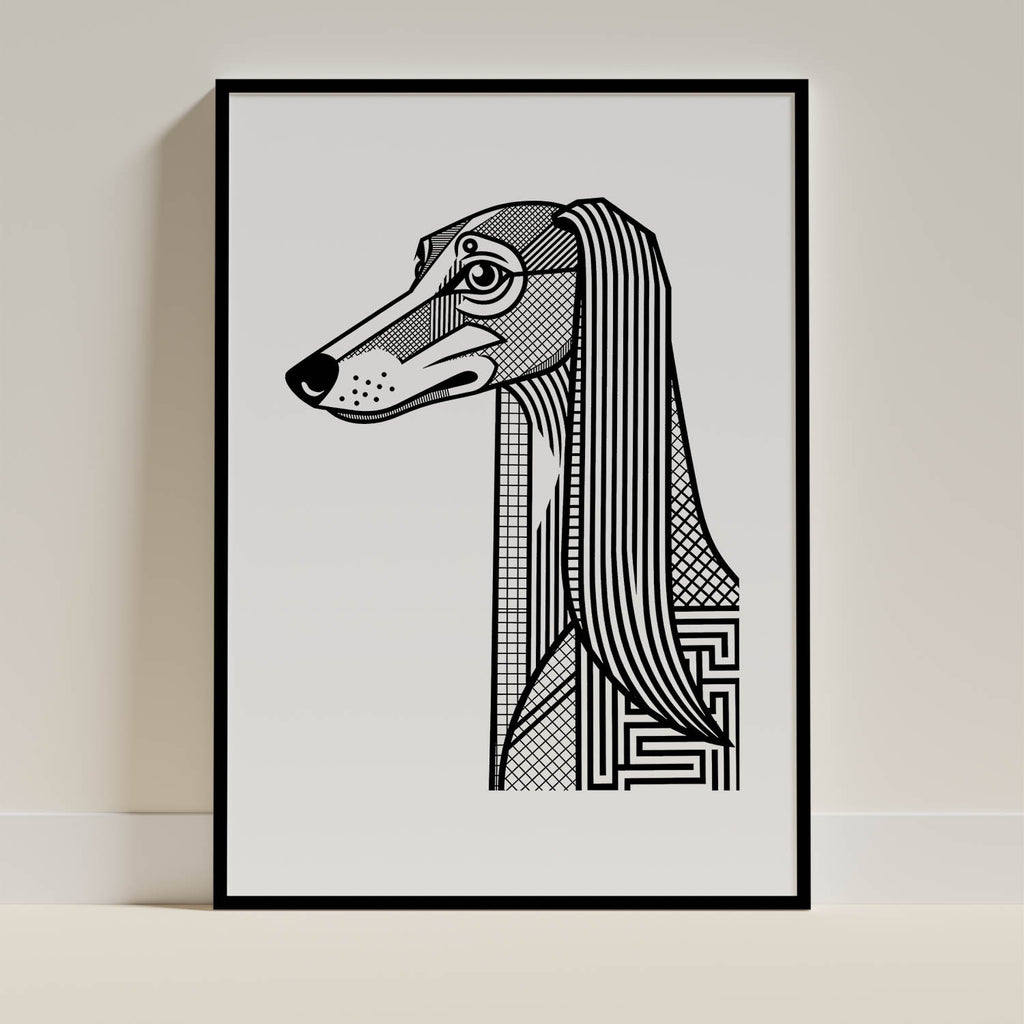 Saluki Geometric Line Art mockup