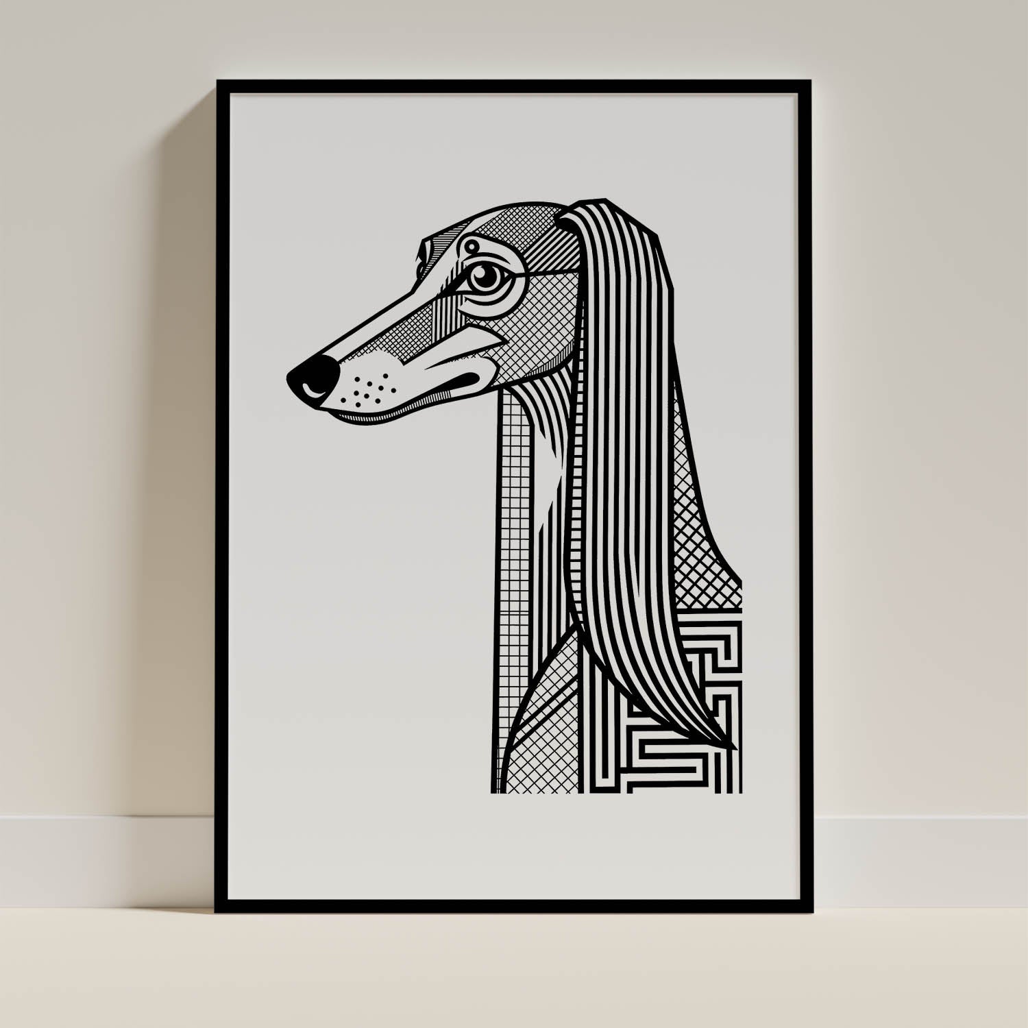 Saluki Geometric Line Art mockup