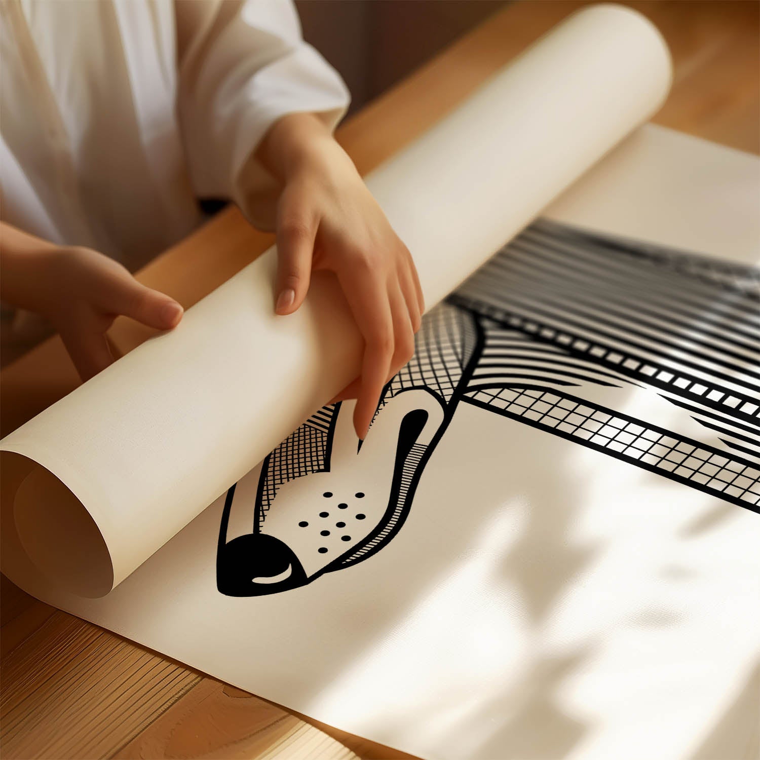 Saluki Geometric Line Art mockup
