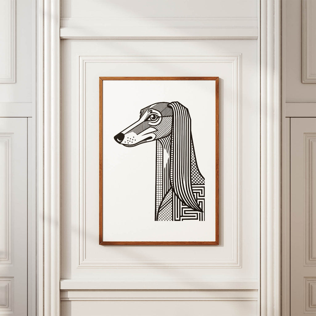 Saluki Geometric Line Art mockup
