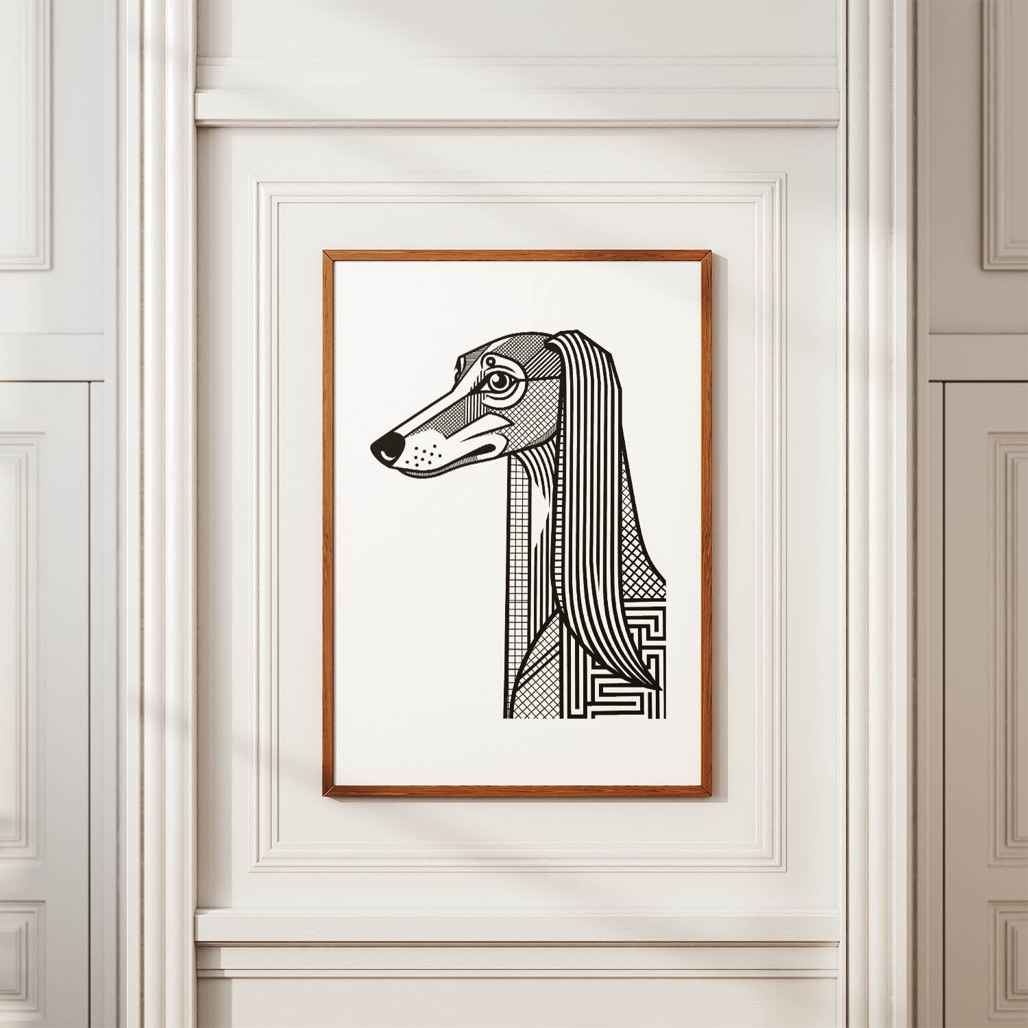 Saluki Geometric Line Art mockup