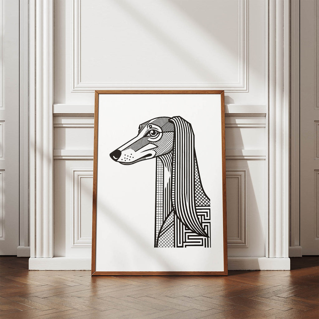Saluki Geometric Line Art mockup