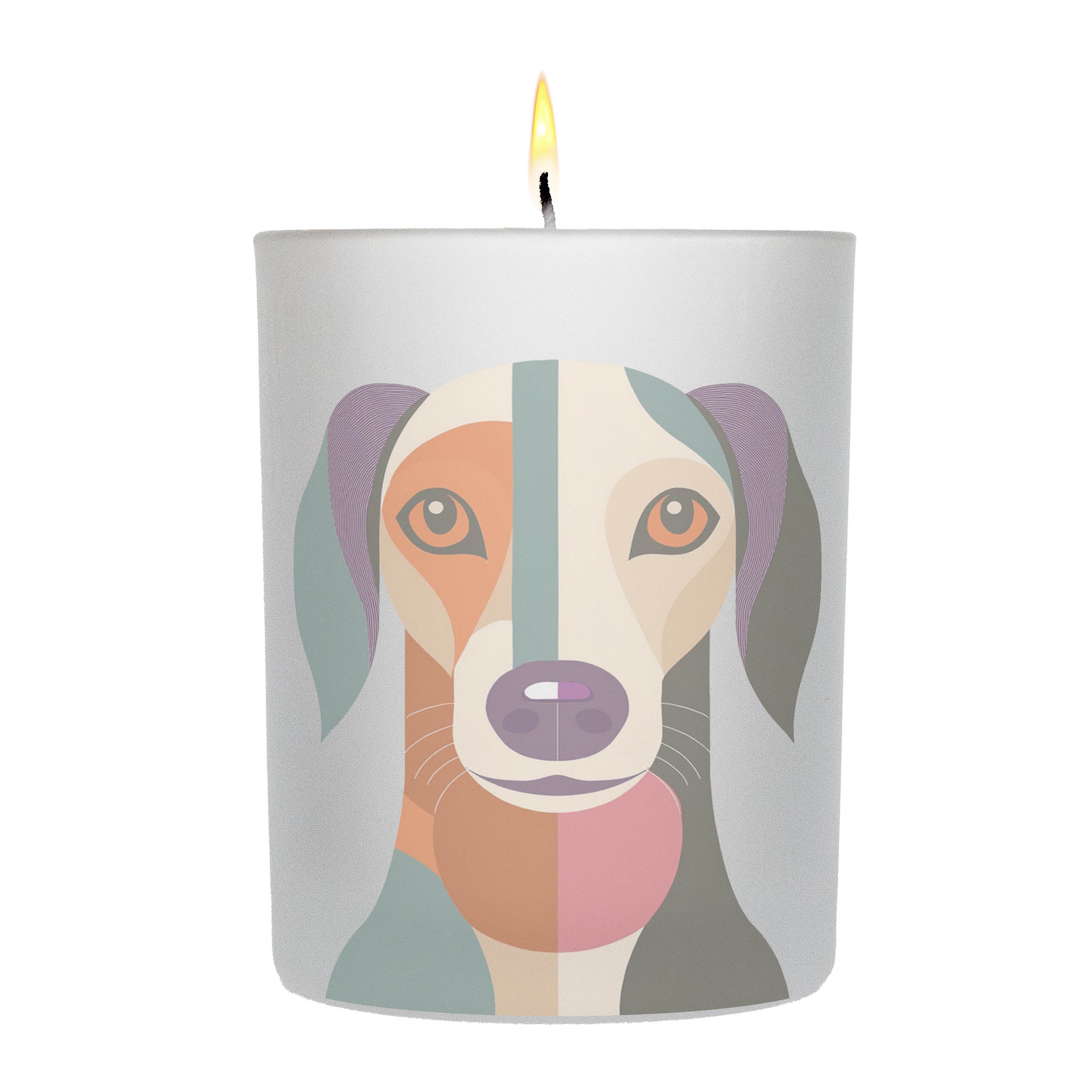 Saluki Graphic Retro Chic Frosted Candle