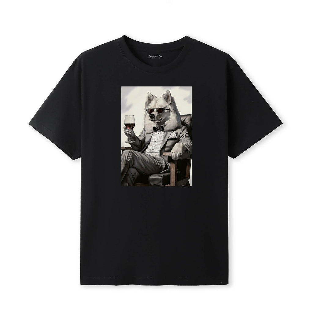 Samoyed distinguished gentleman dog t-shirt - black