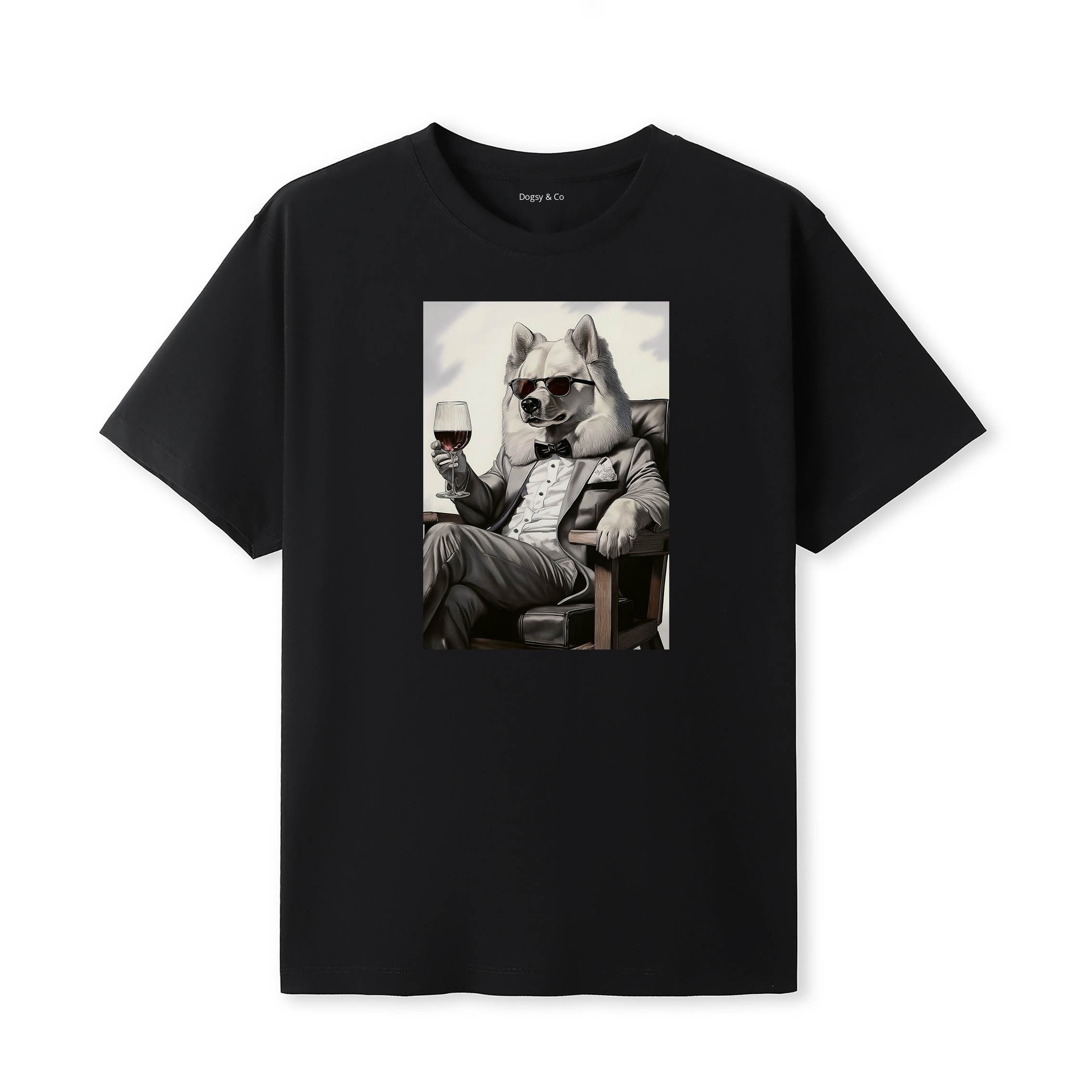 Samoyed distinguished gentleman dog t-shirt - black