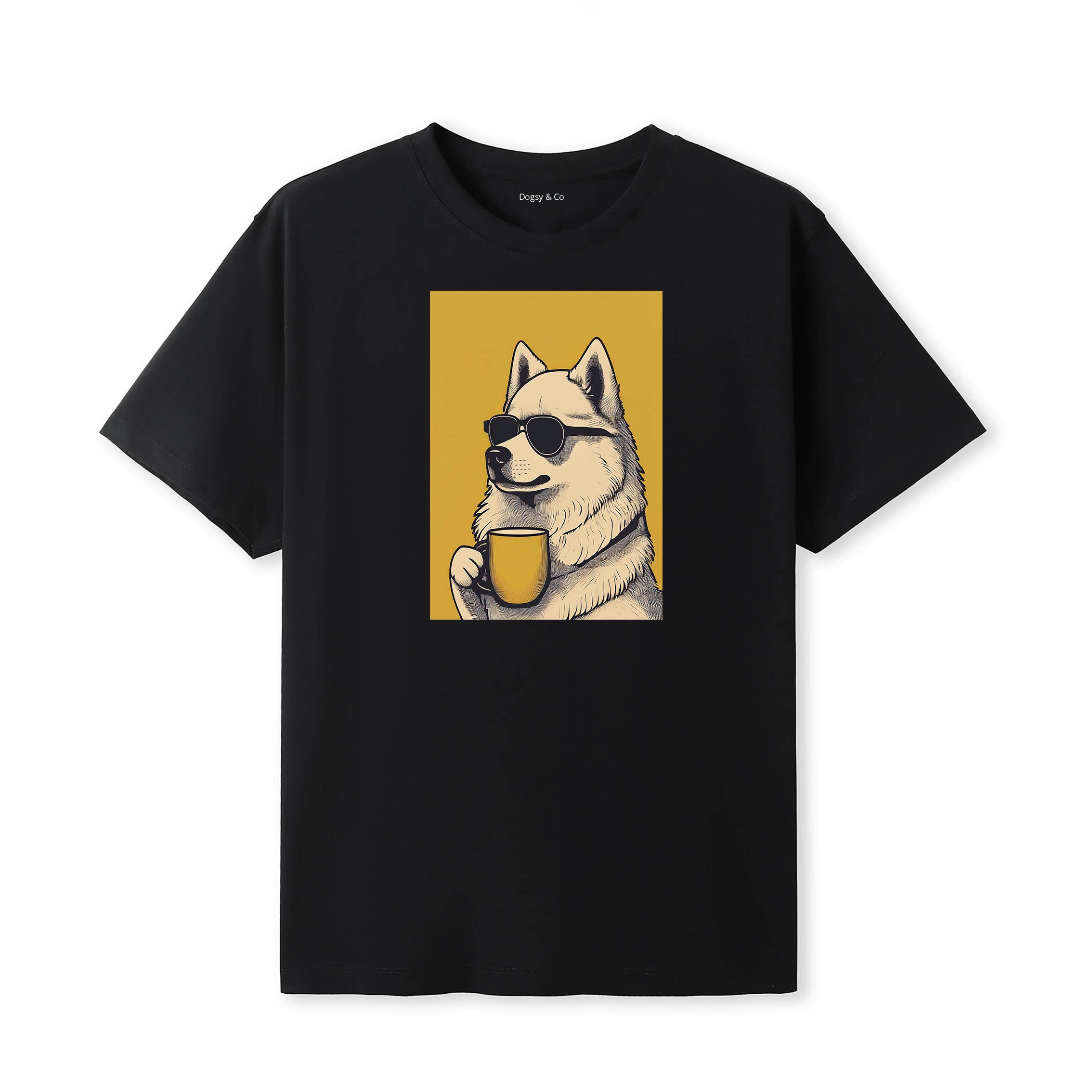 Samoyed Coffee Dog T-Shirt Black