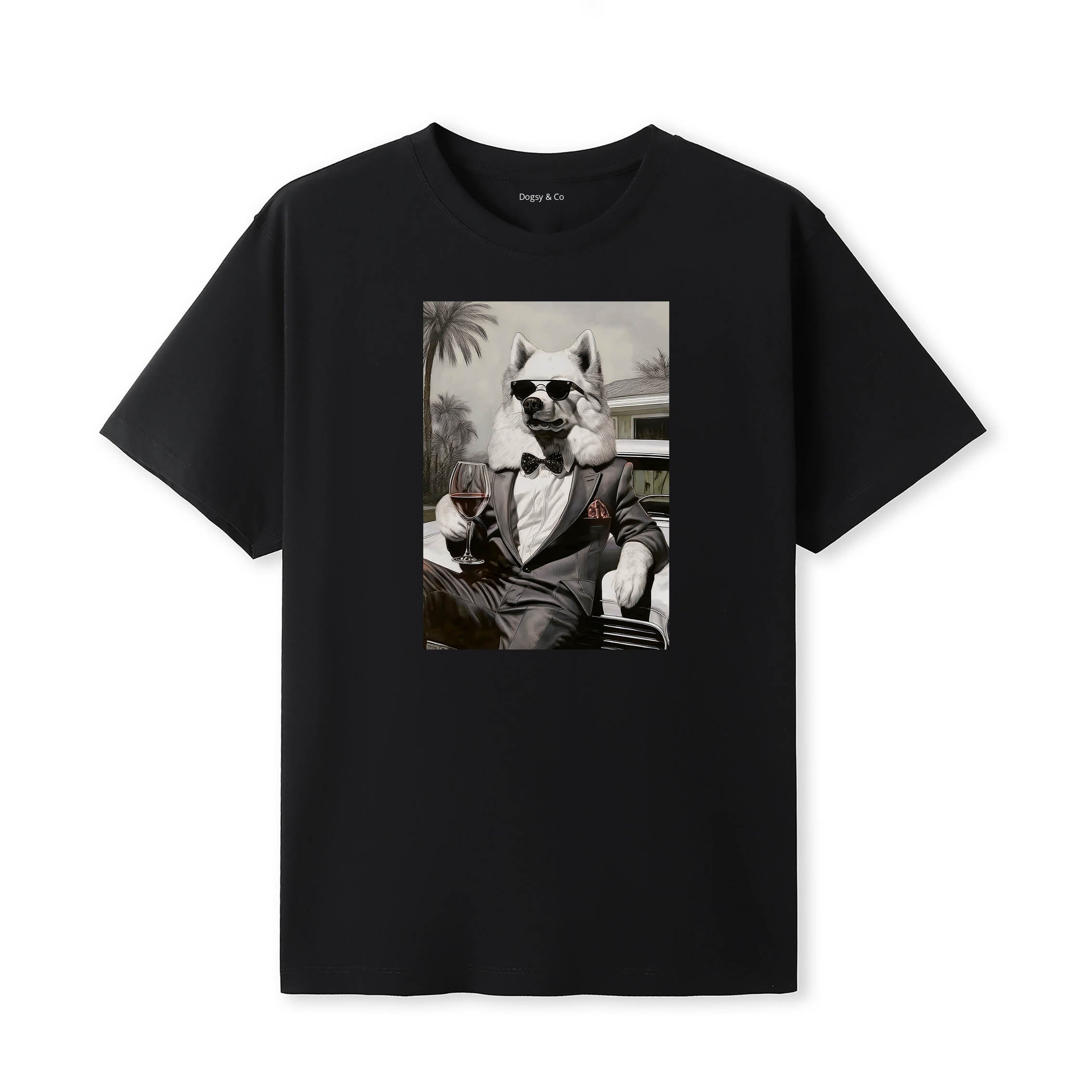 Samoyed distinguished gentleman dog t-shirt - black