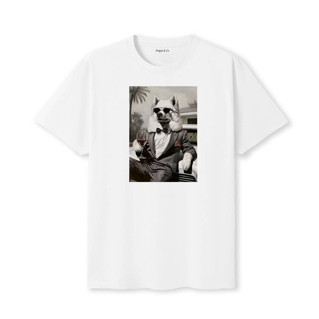 Samoyed distinguished gentleman dog t-shirt - white