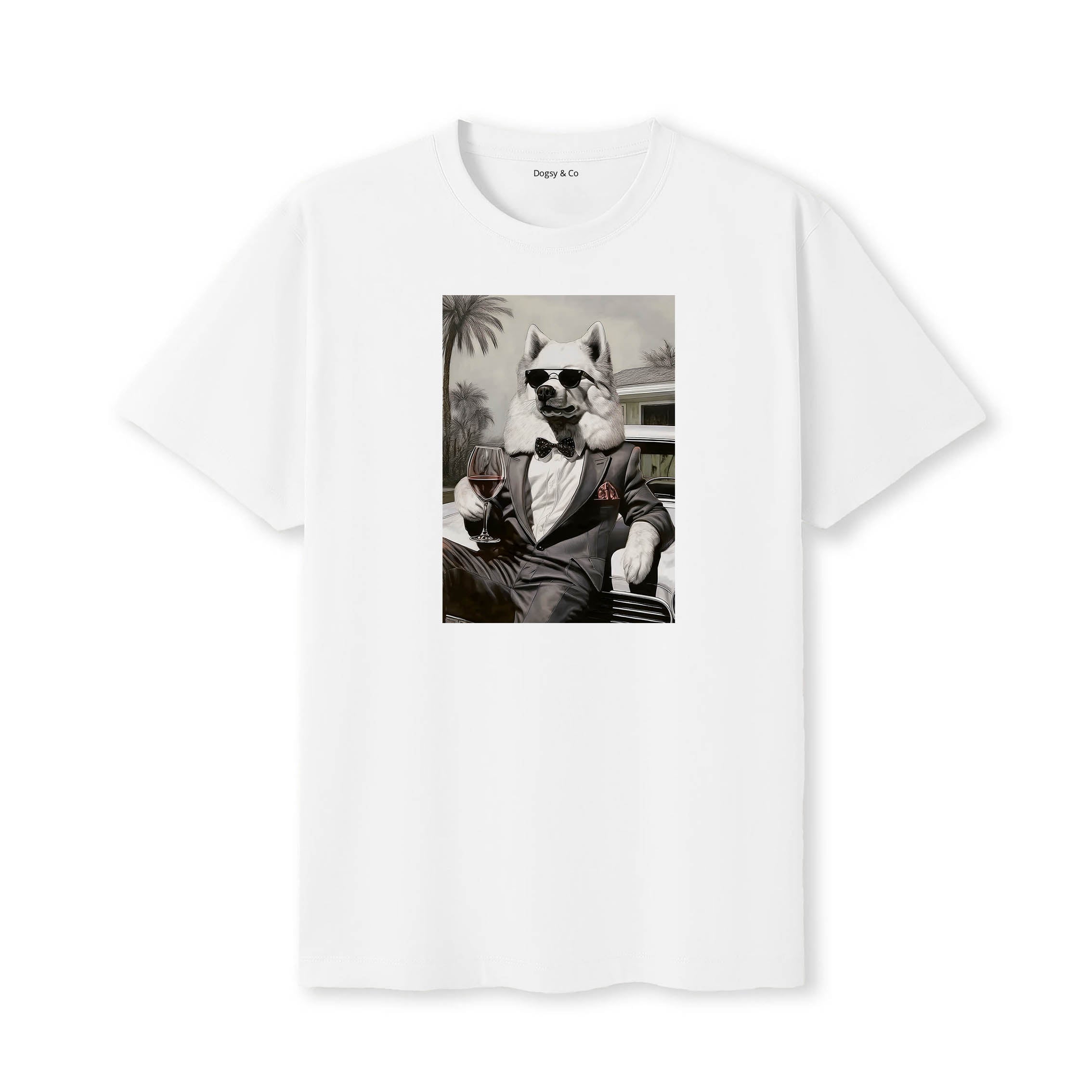 Samoyed distinguished gentleman dog t-shirt - white