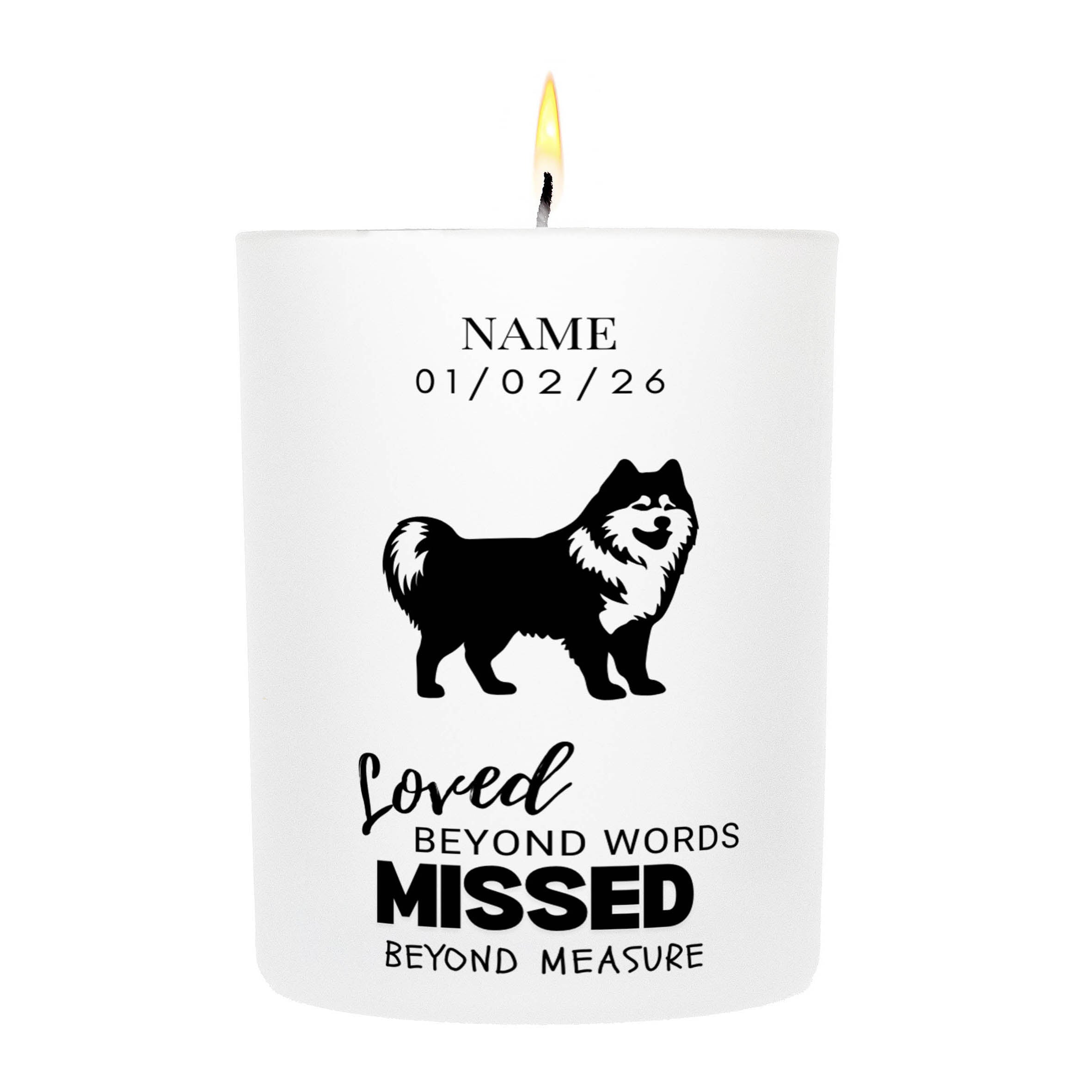 Samoyed – Loved Beyond Words, Missed Beyond Measure Custom Candle