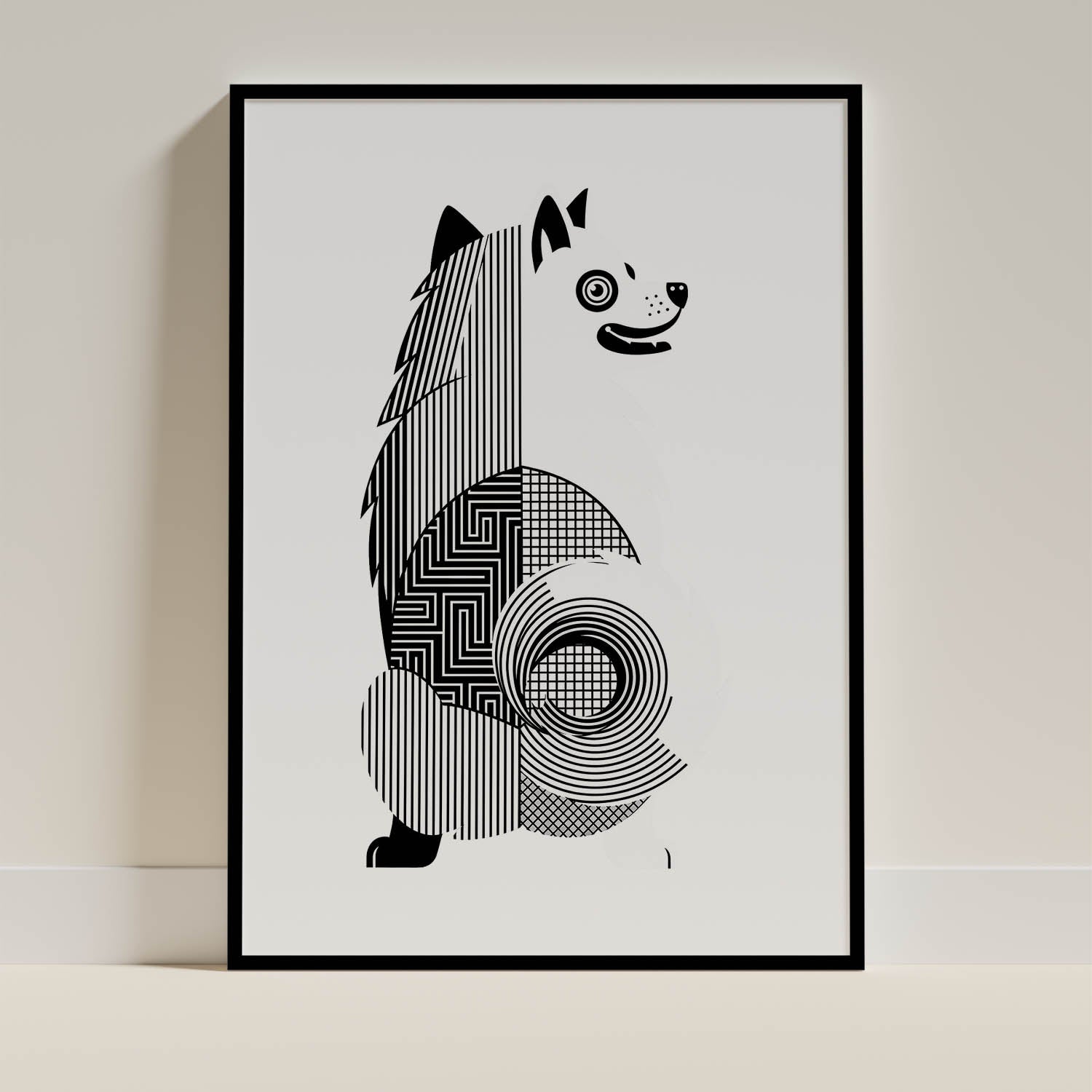 Samoyed Geometric Line Art mockup
