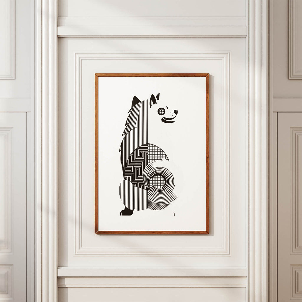 Samoyed Geometric Line Art mockup