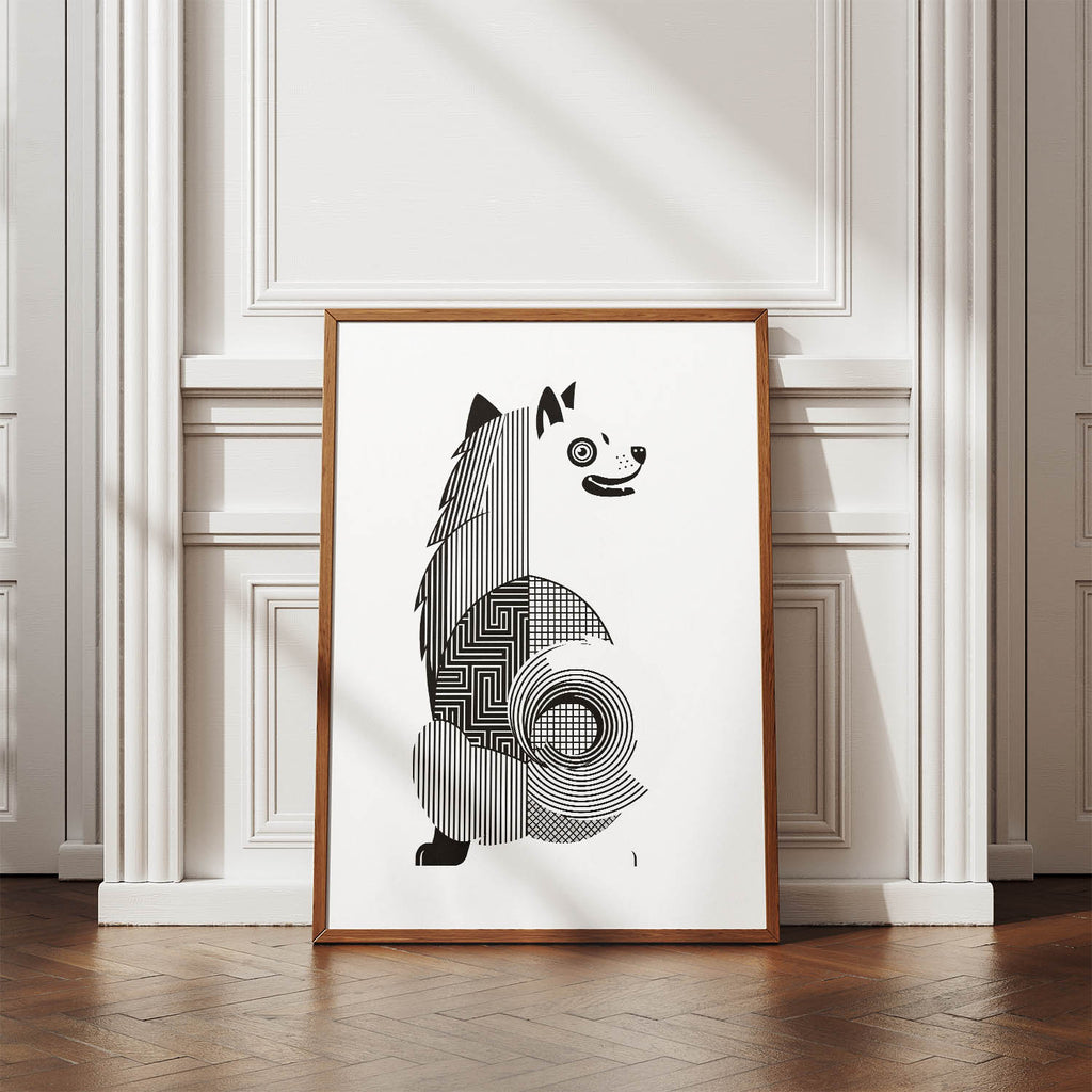 Samoyed Geometric Line Art mockup