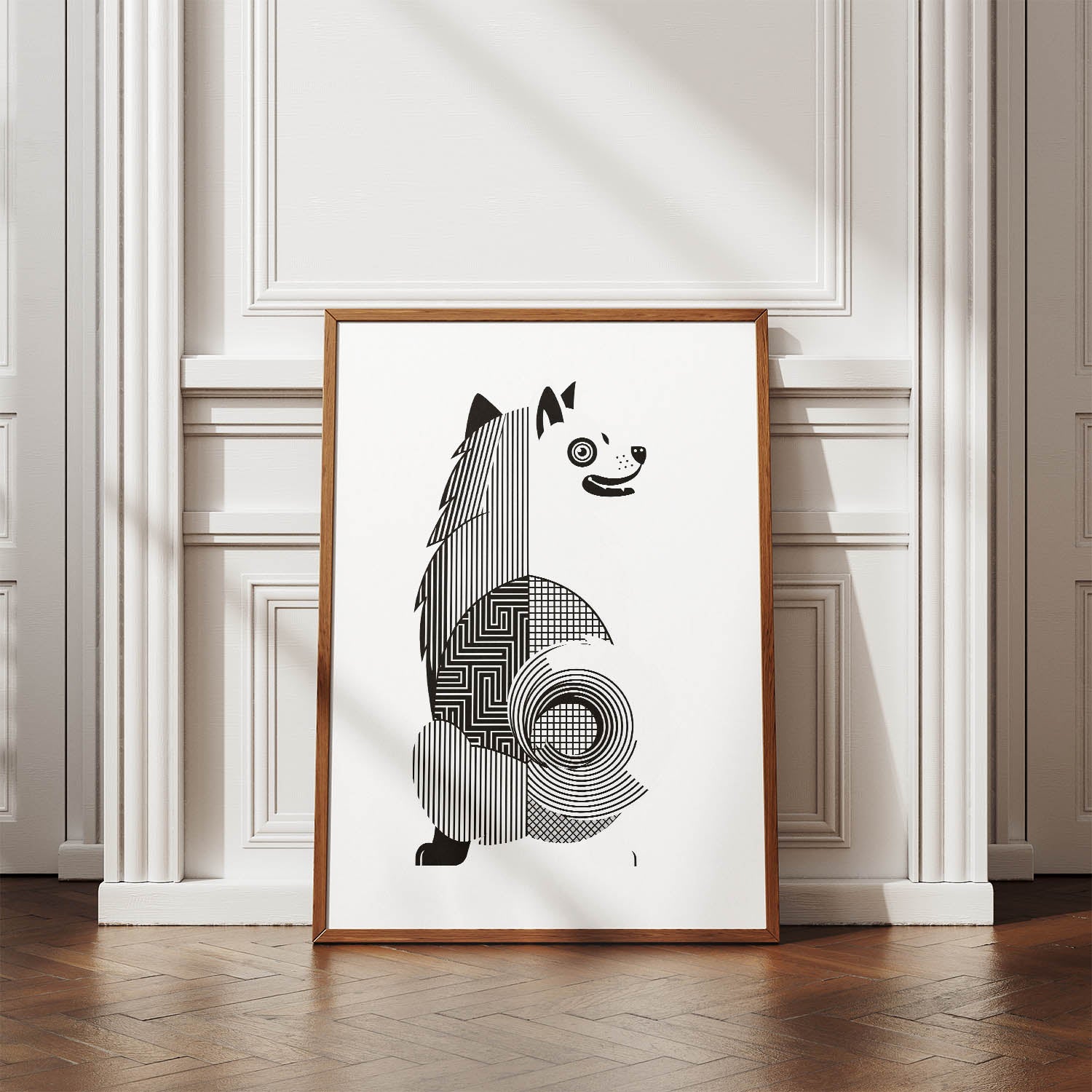 Samoyed Geometric Line Art mockup