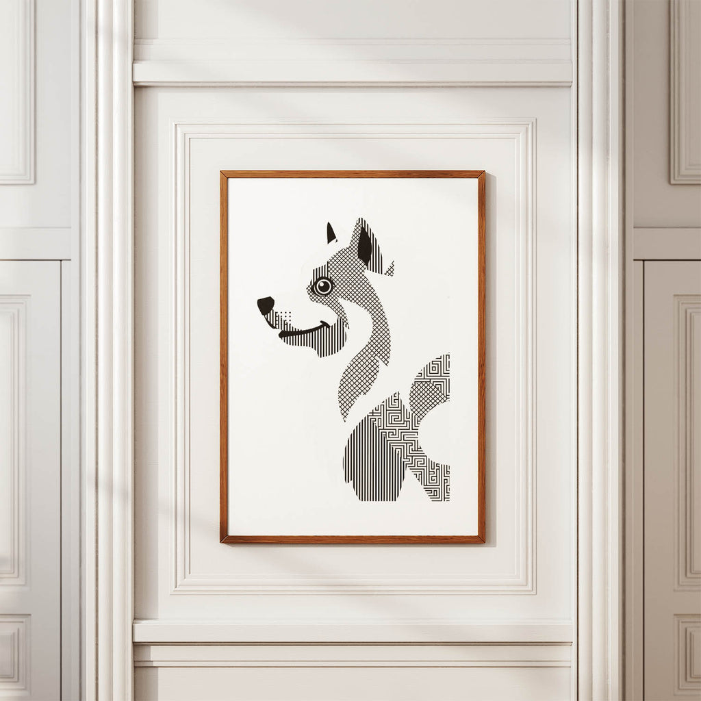 Samoyed Geometric Line Art mockup