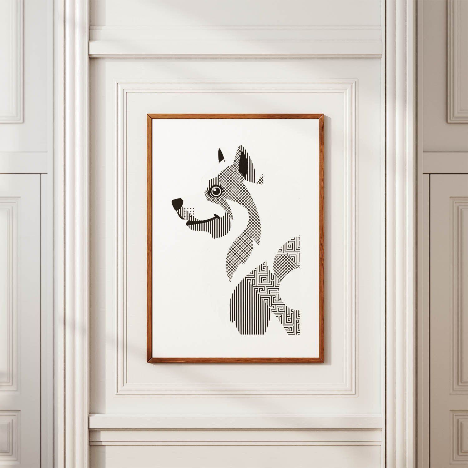 Samoyed Geometric Line Art mockup