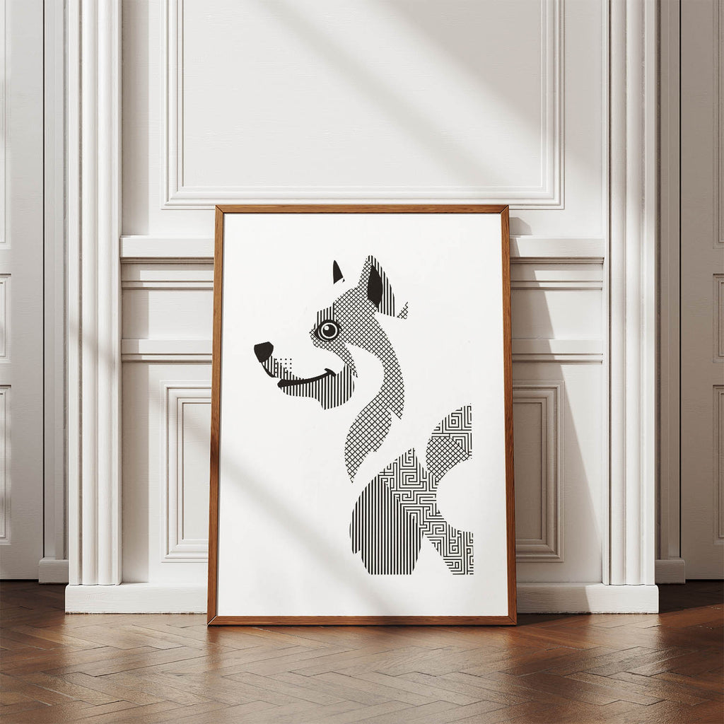 Samoyed Geometric Line Art mockup