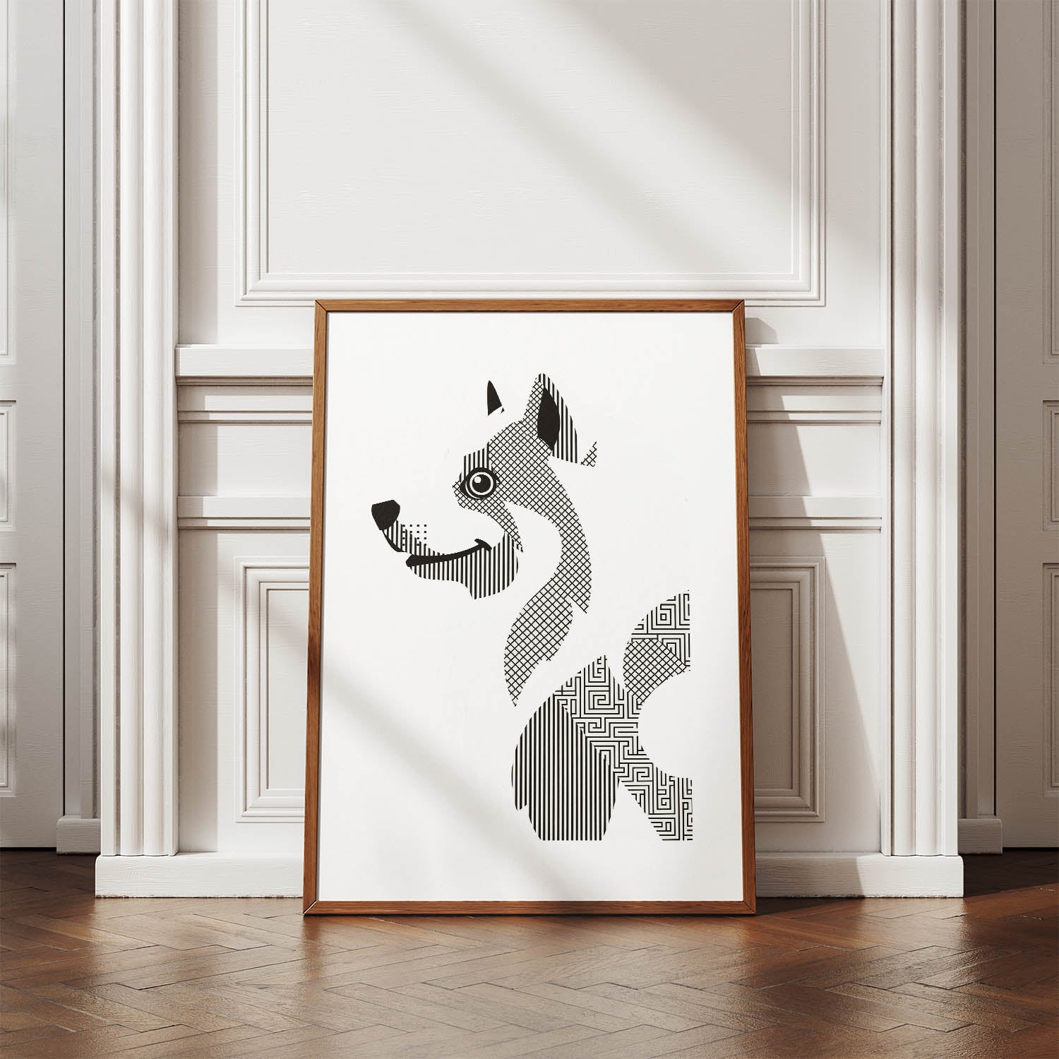 Samoyed Geometric Line Art mockup