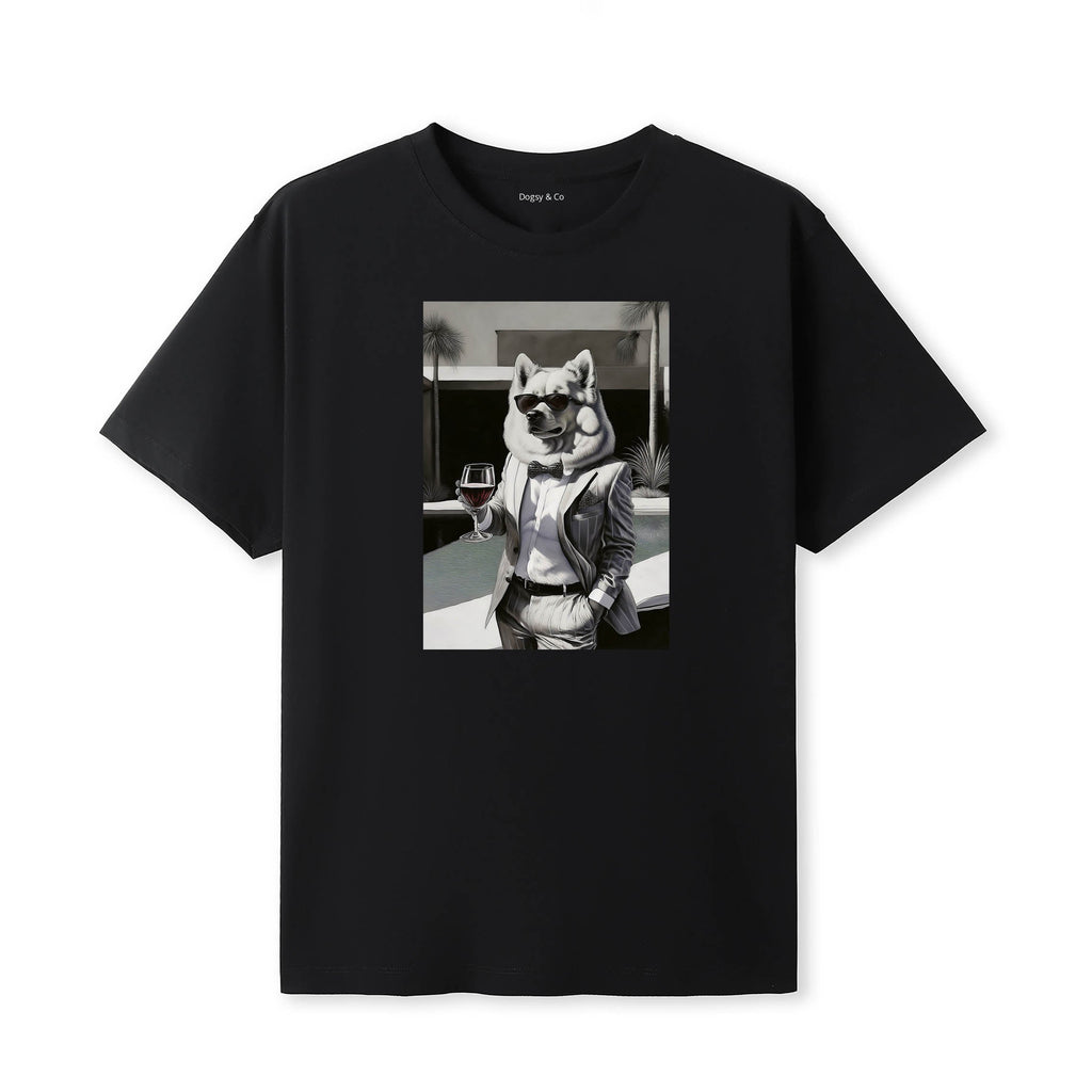 Samoyed distinguished gentleman dog t-shirt - black