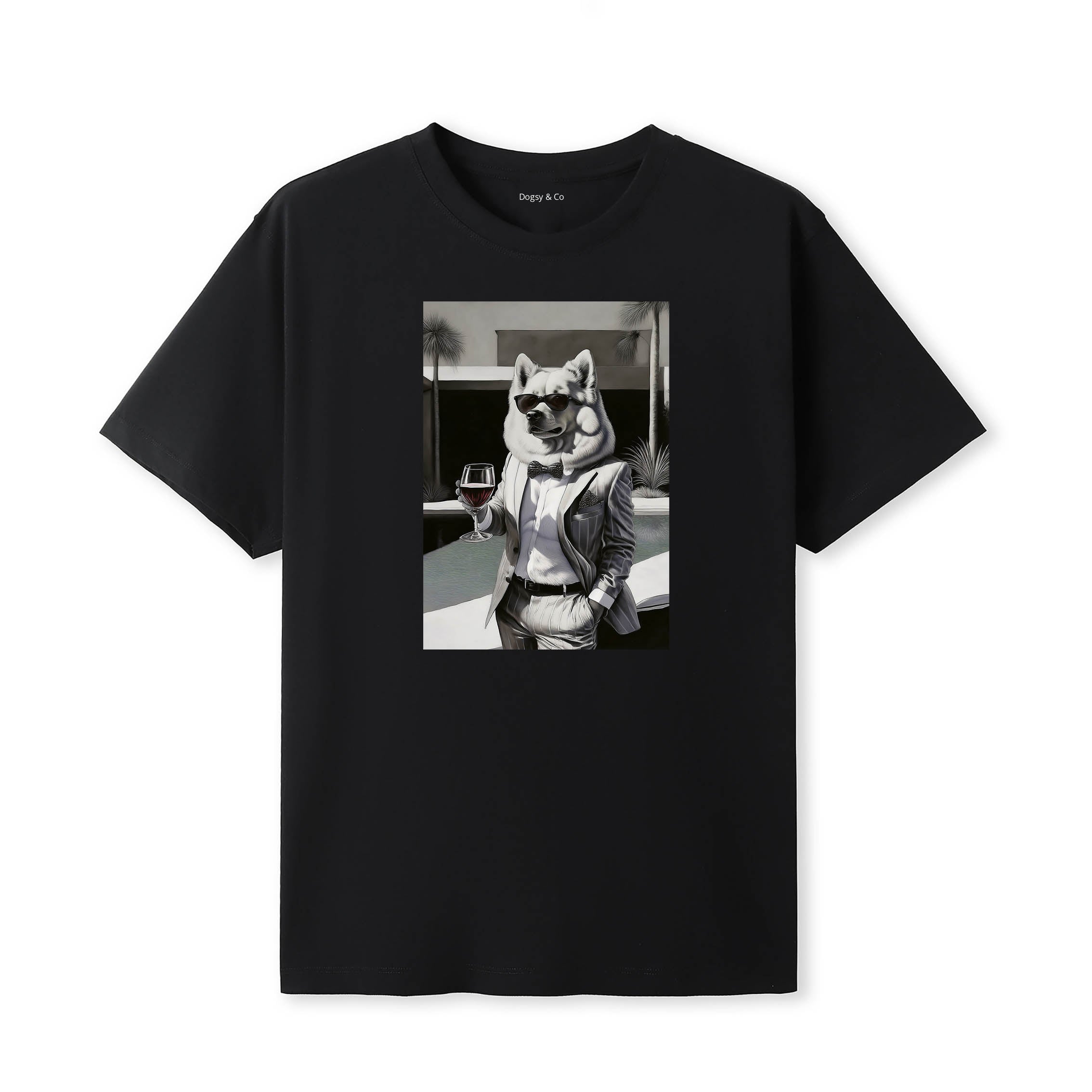 Samoyed distinguished gentleman dog t-shirt - black
