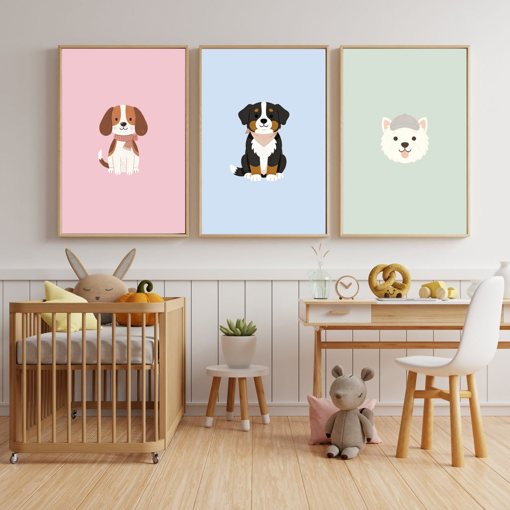 Scandinavian Nursery Dog Art Collection — 134 Breeds, 5 Colours, 6 Print Sizes | Digital Download