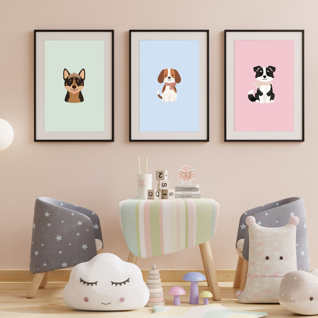 Scandinavian Nursery Dog Art Collection — 134 Breeds, 5 Colours, 6 Print Sizes | Digital Download
