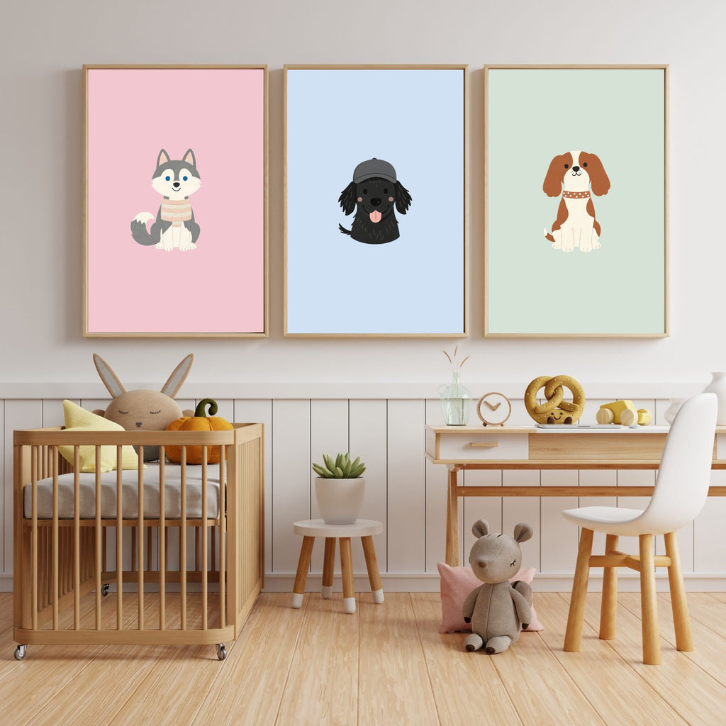 Scandinavian Nursery Dog Art Collection — 134 Breeds, 5 Colours, 6 Print Sizes | Digital Download
