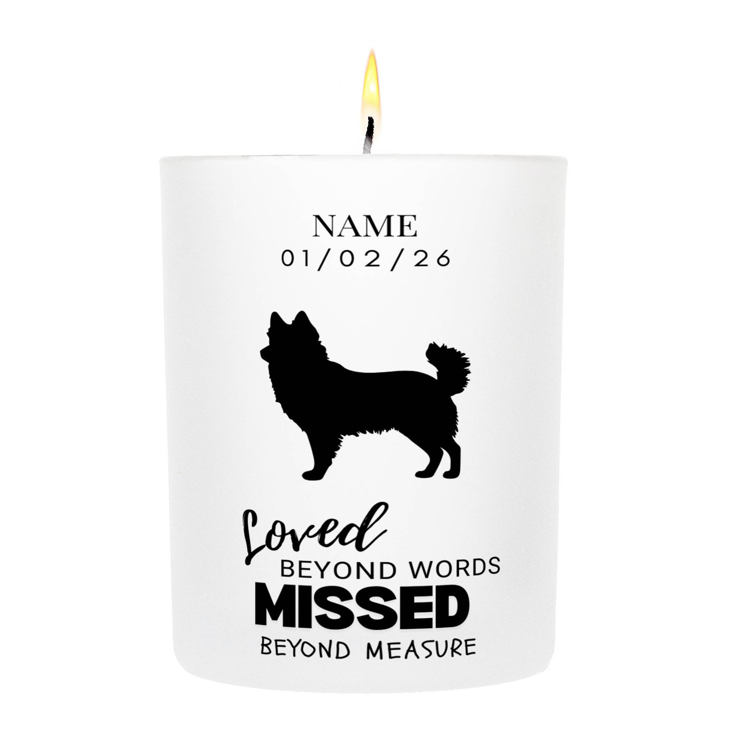 Schipperke – Loved Beyond Words, Missed Beyond Measure Custom Candle