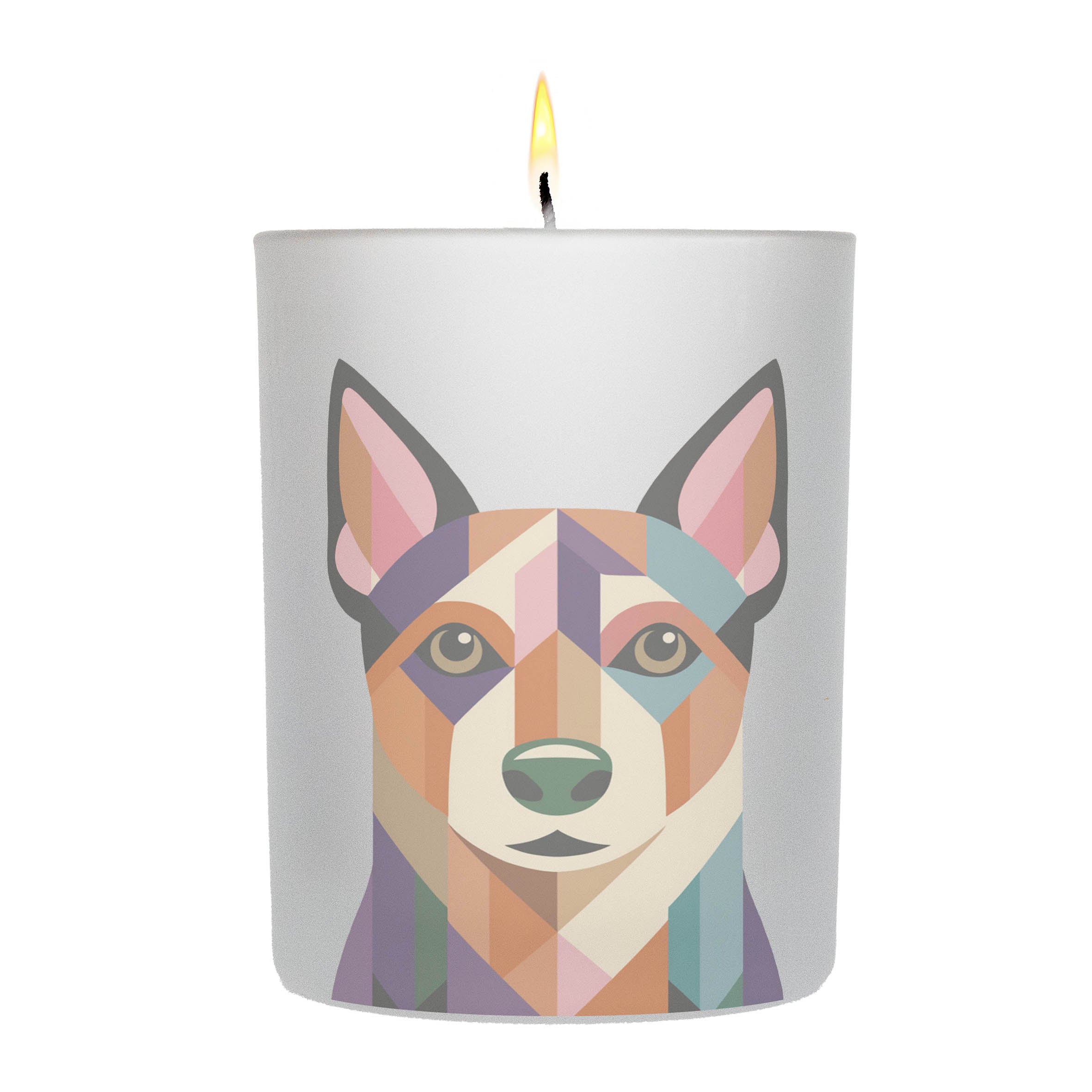 Schipperke Graphic Retro Chic Frosted Candle