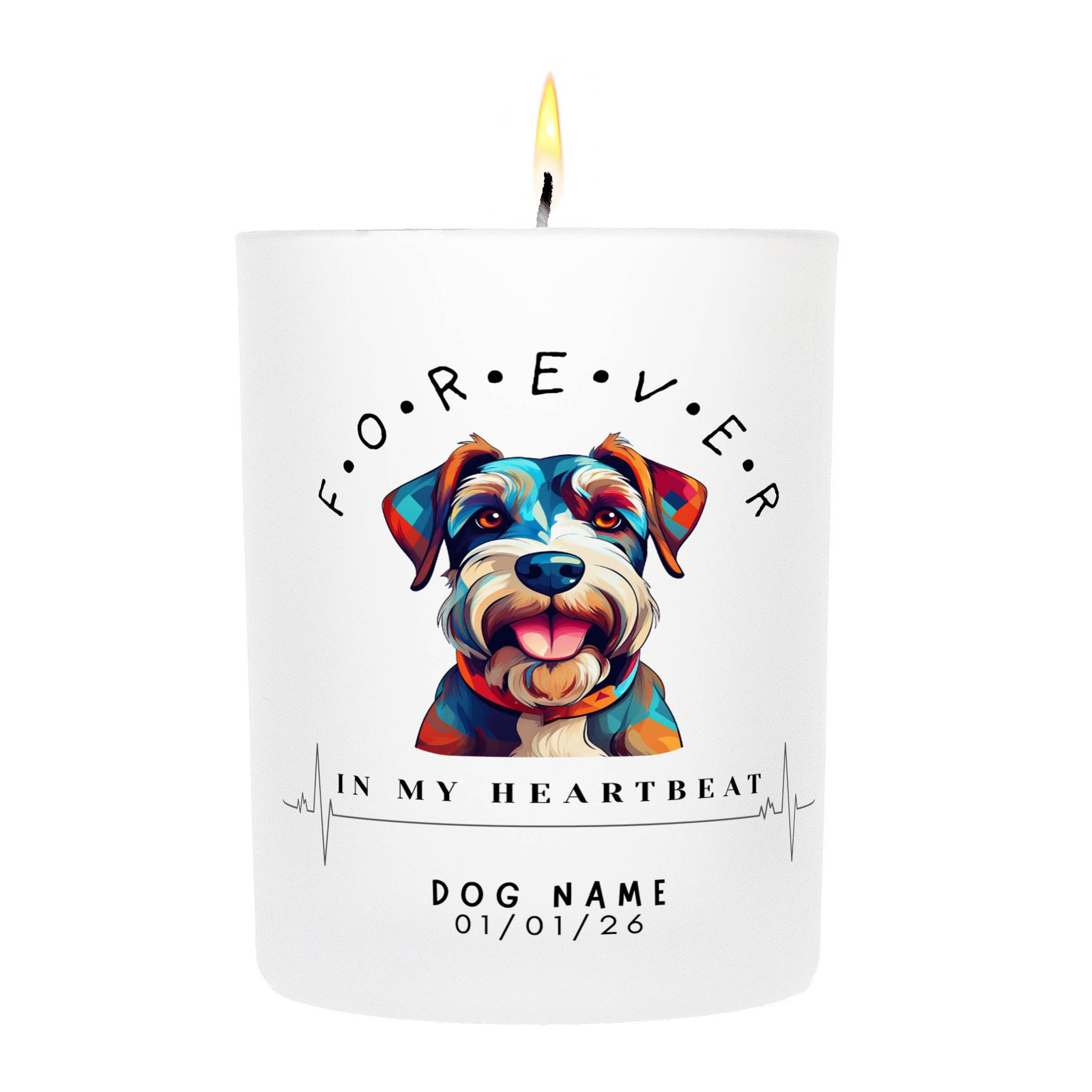 Schnauzer – Forever in My Heartbeat Custom Candle
