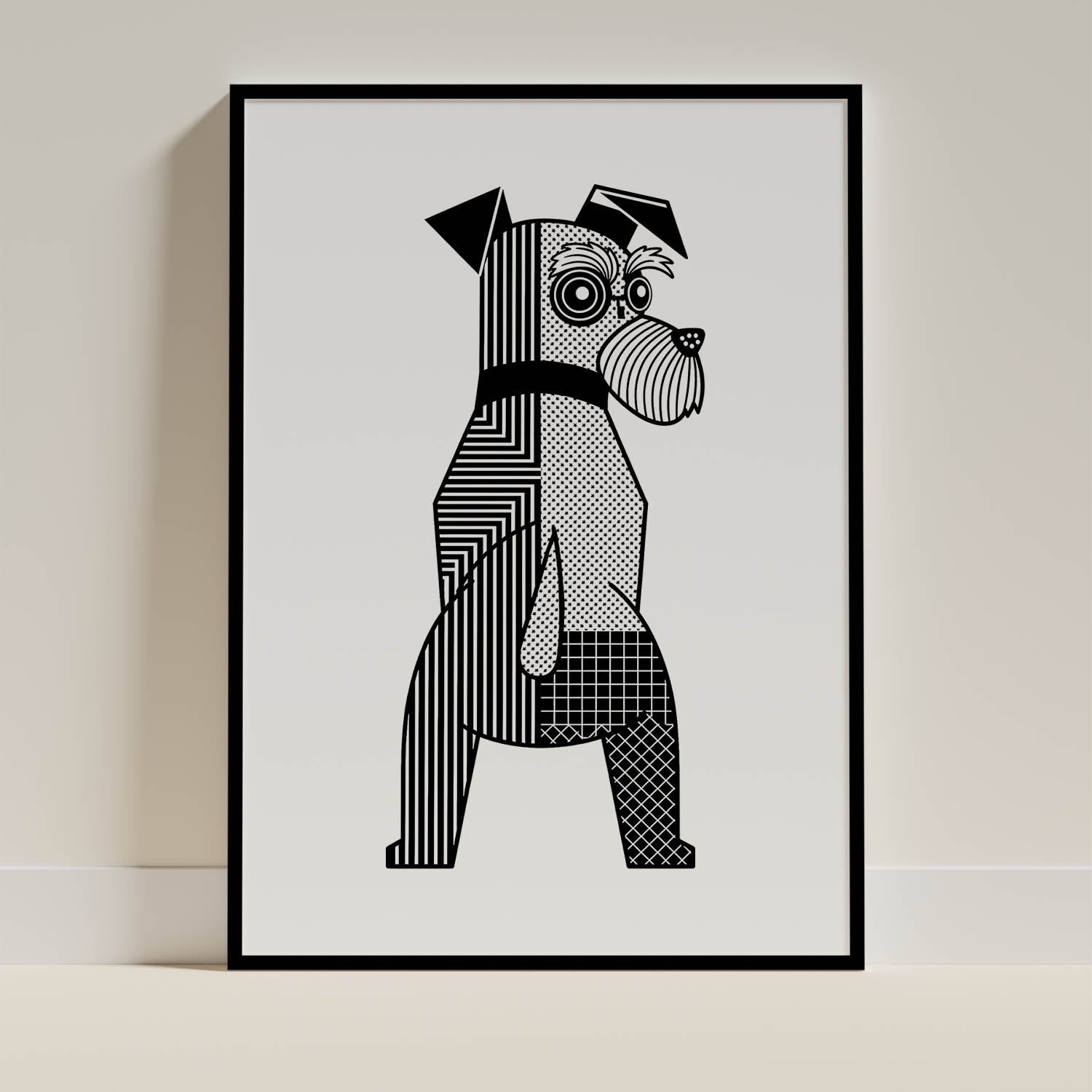 Schnauzer Geometric Line Art mockup