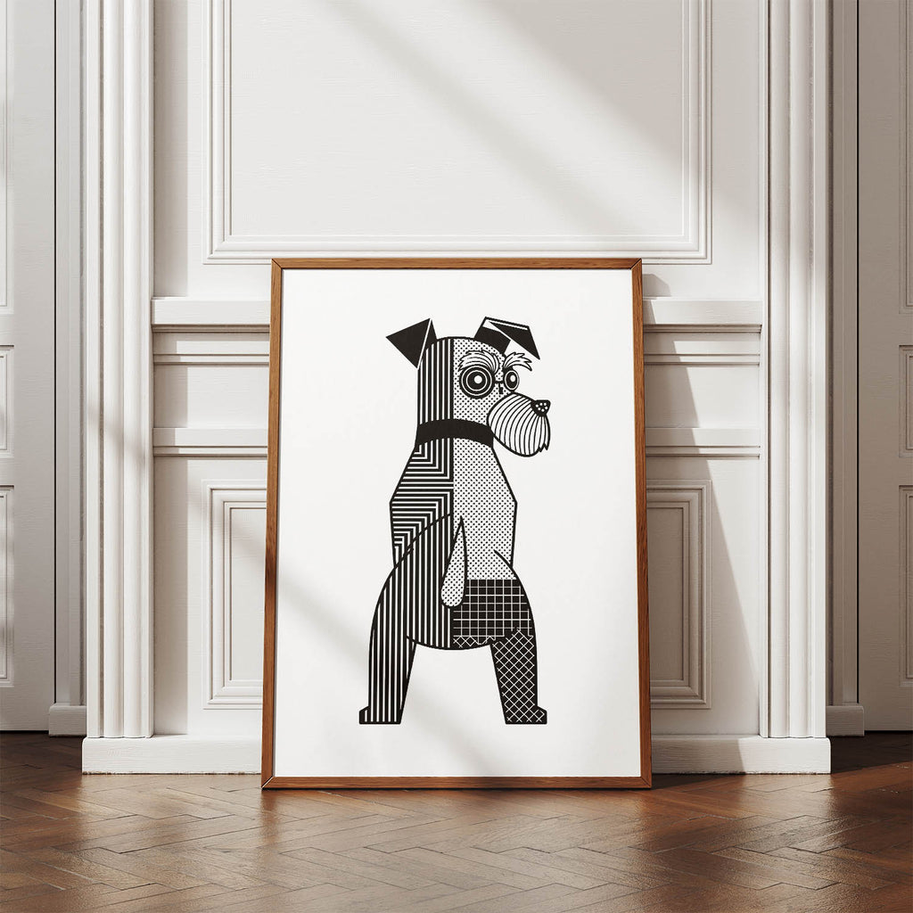 Schnauzer Geometric Line Art mockup