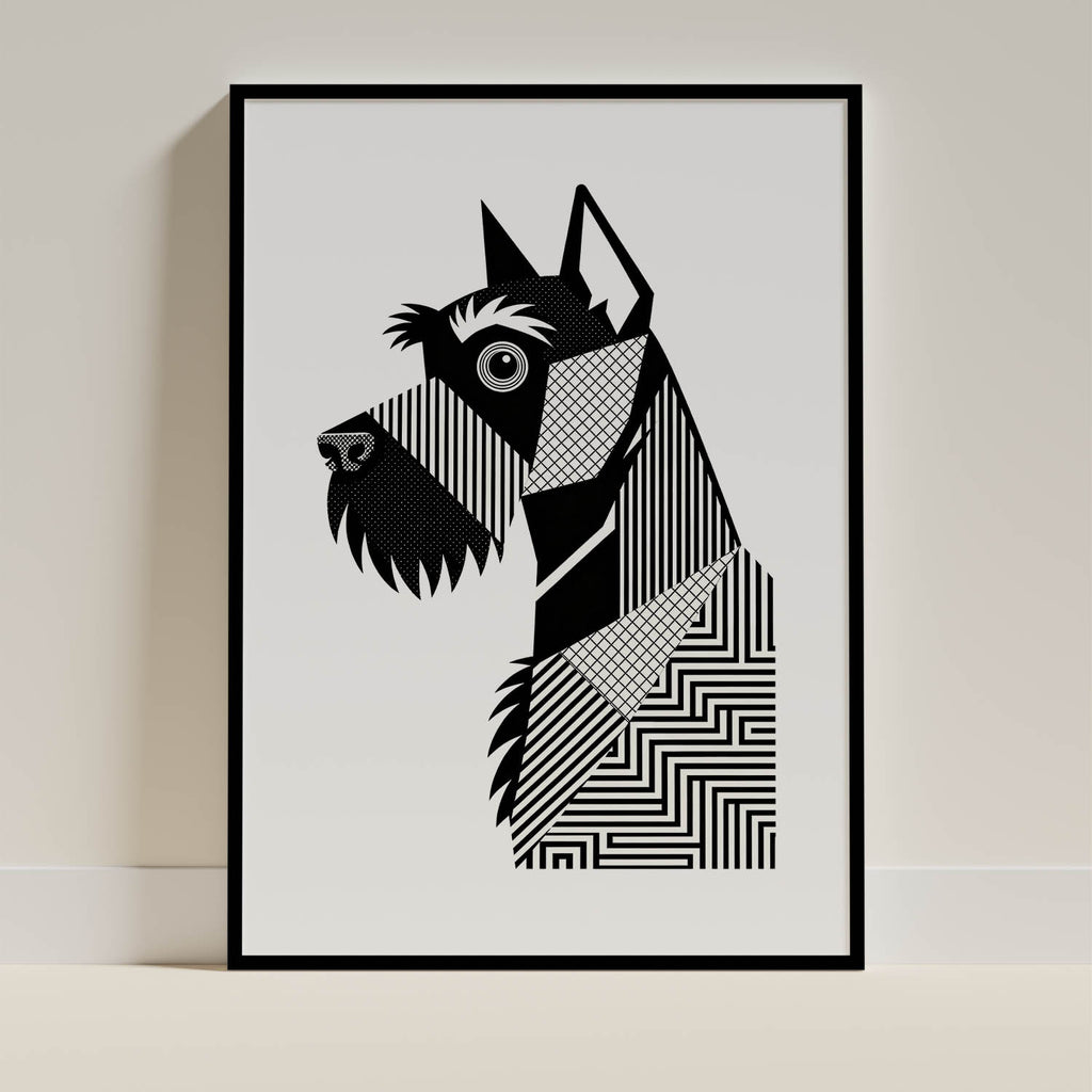 Schnauzer Geometric Line Art mockup