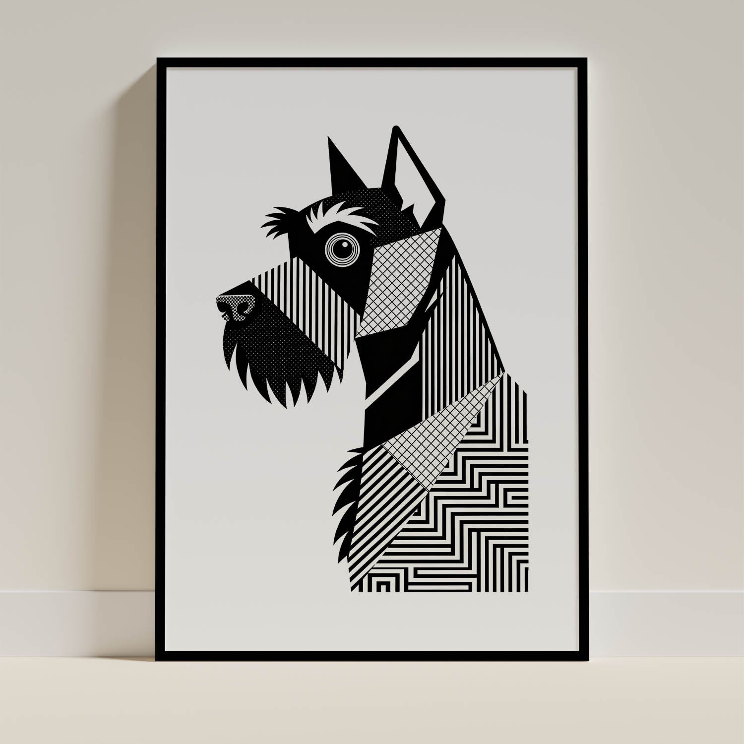 Schnauzer Geometric Line Art mockup