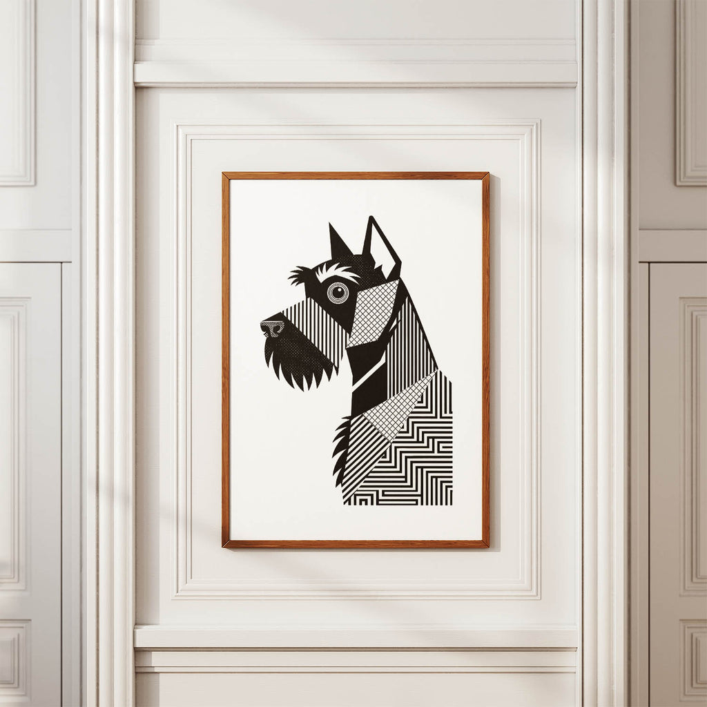Schnauzer Geometric Line Art mockup