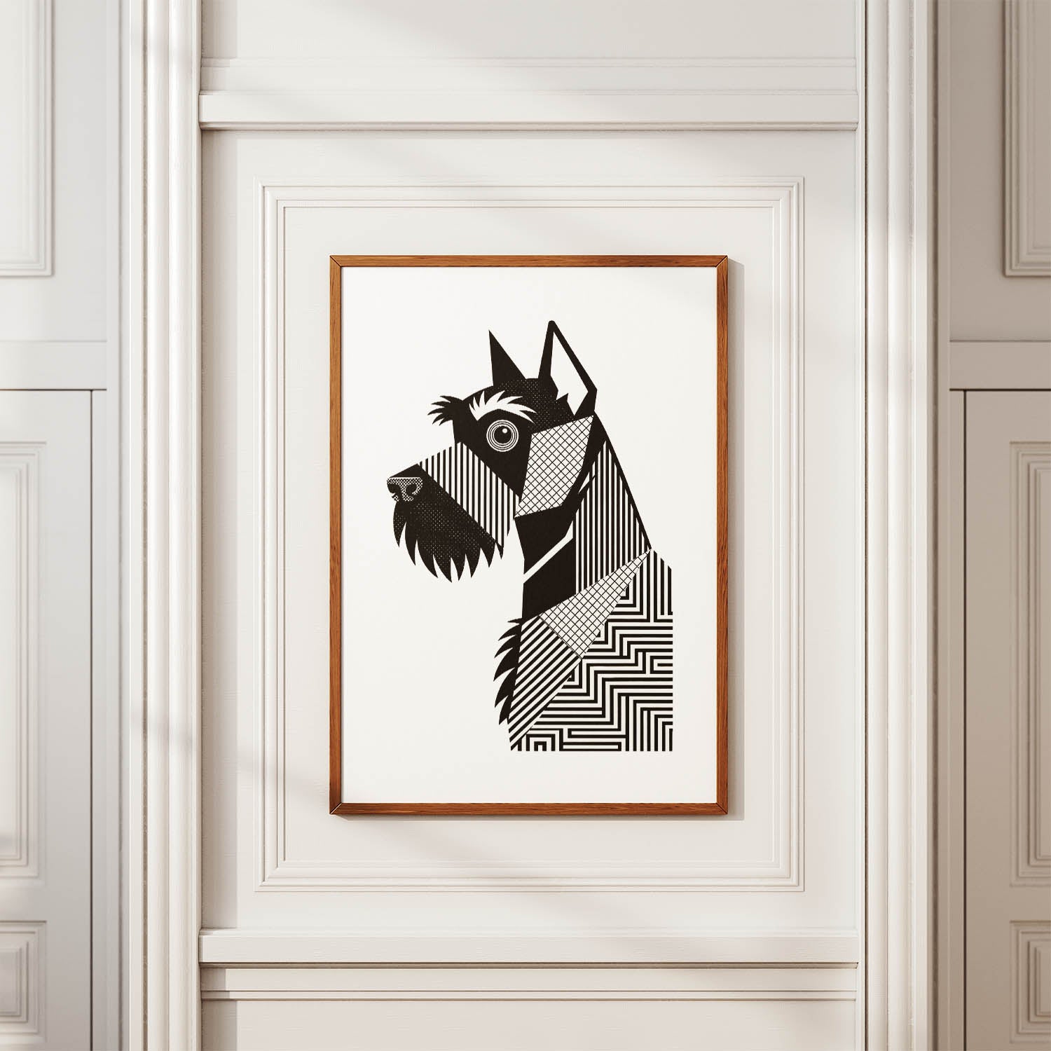 Schnauzer Geometric Line Art mockup