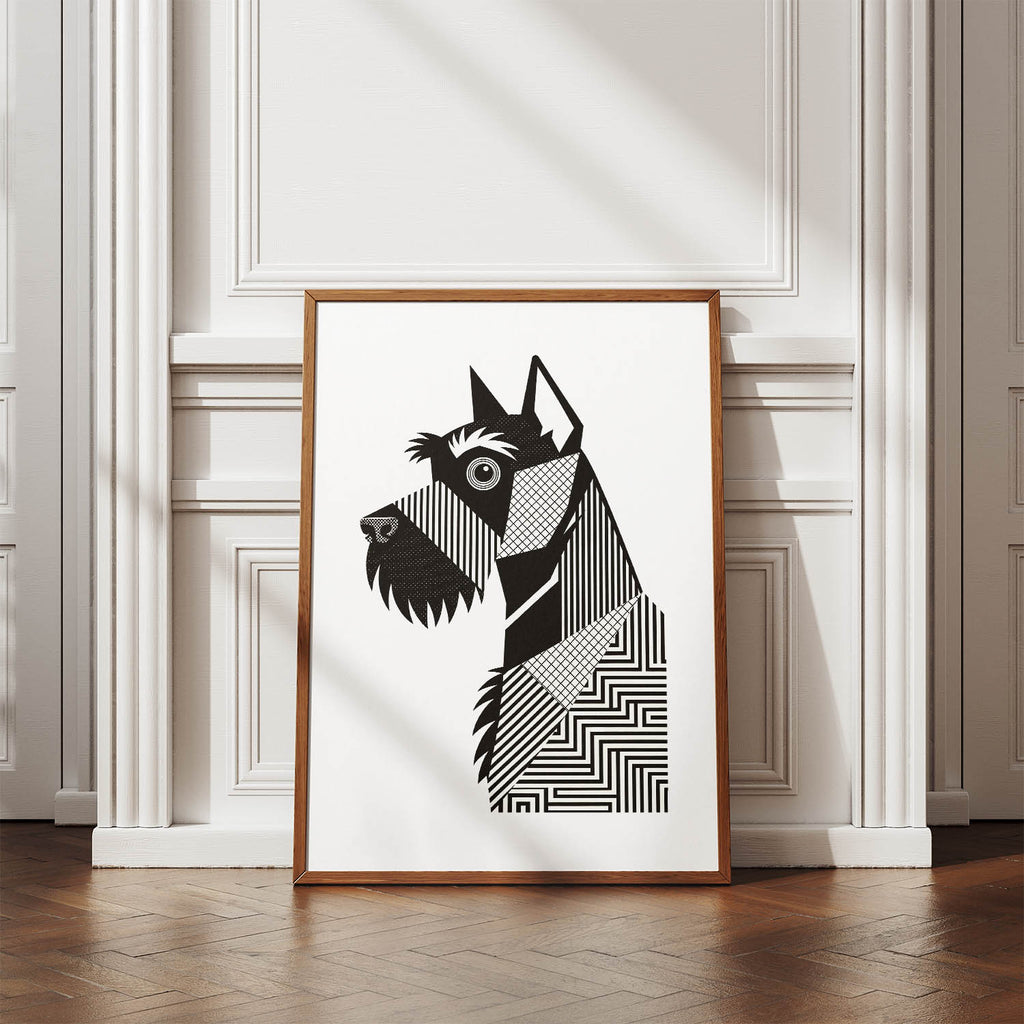 Schnauzer Geometric Line Art mockup
