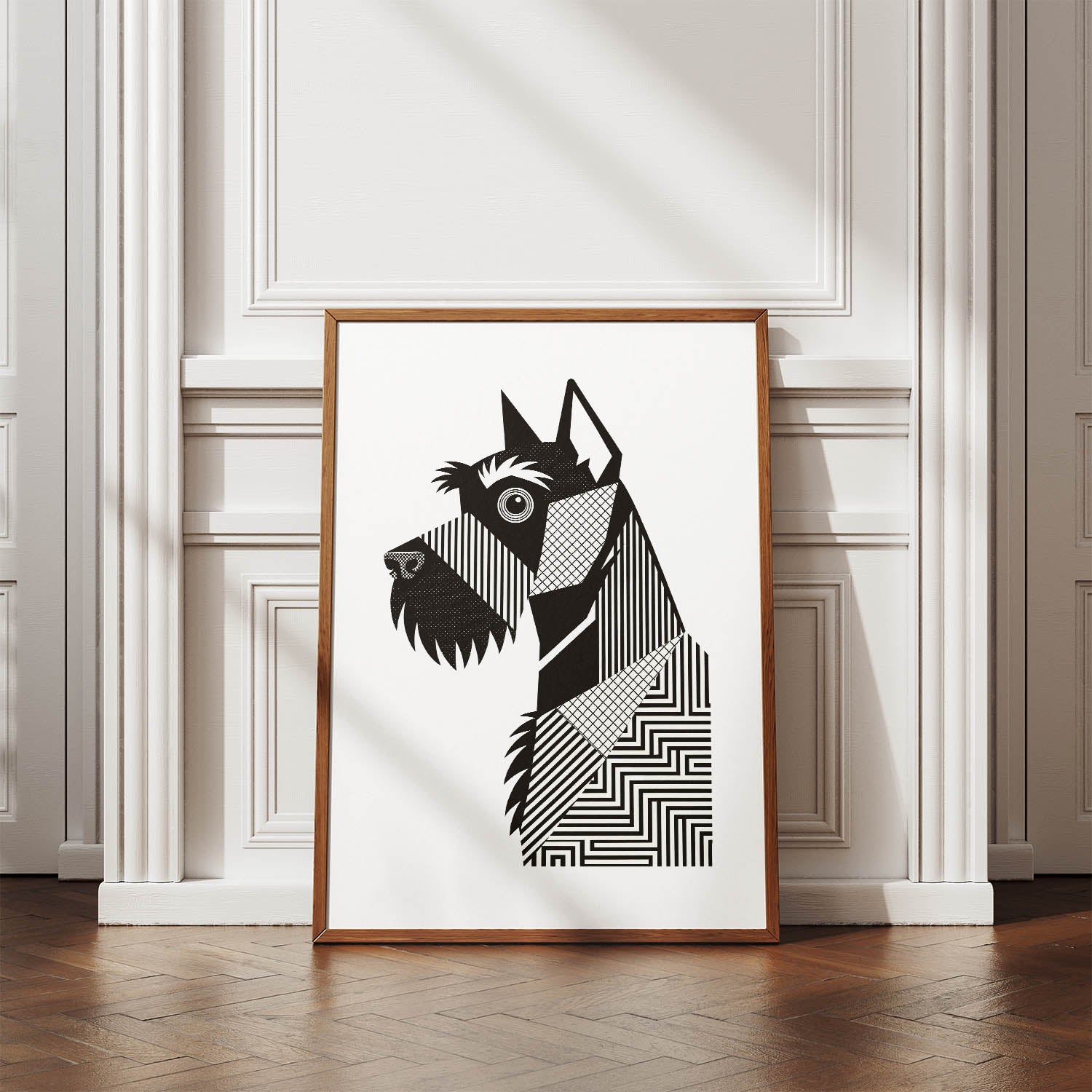 Schnauzer Geometric Line Art mockup