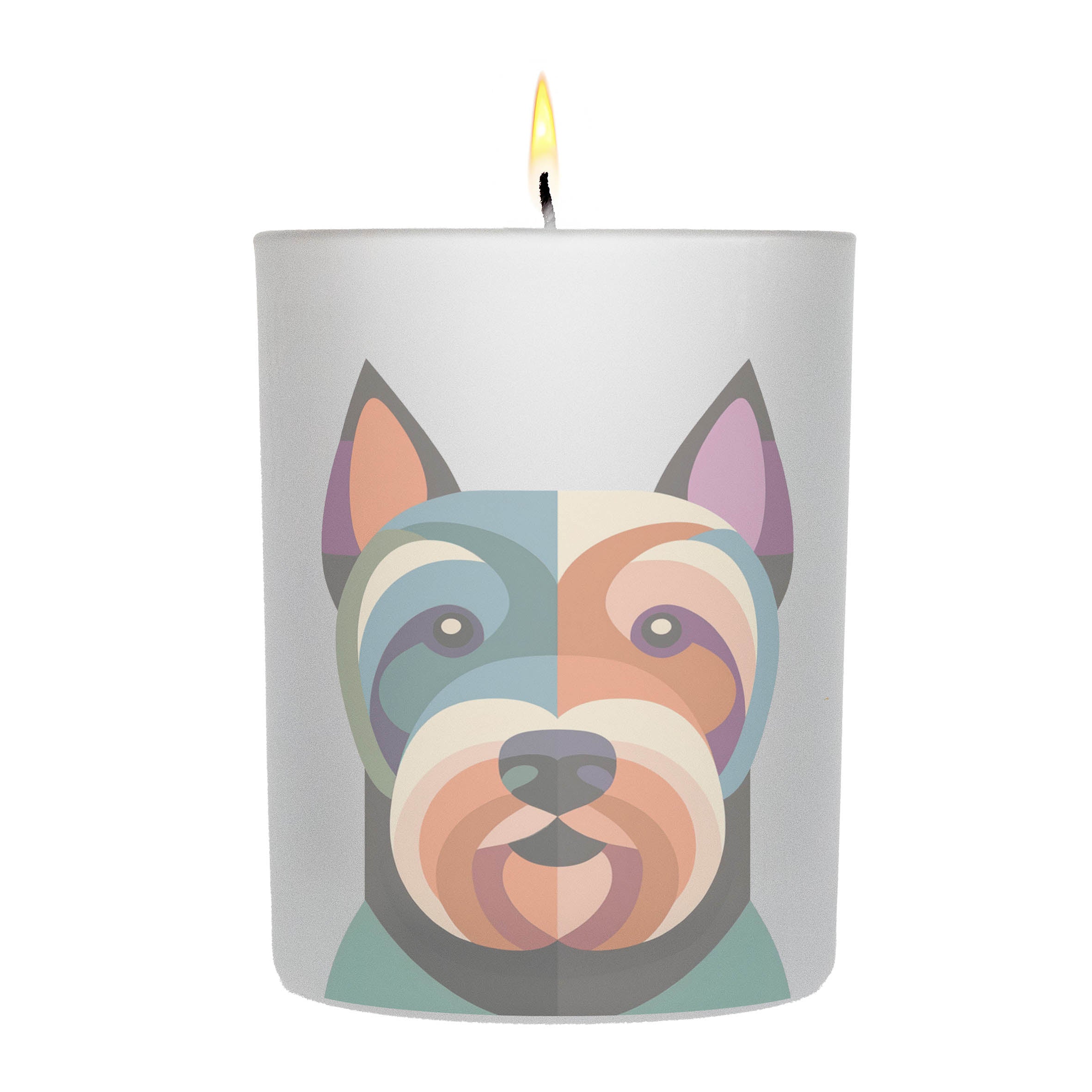 Scottish Terrier Graphic Retro Chic Frosted Candle