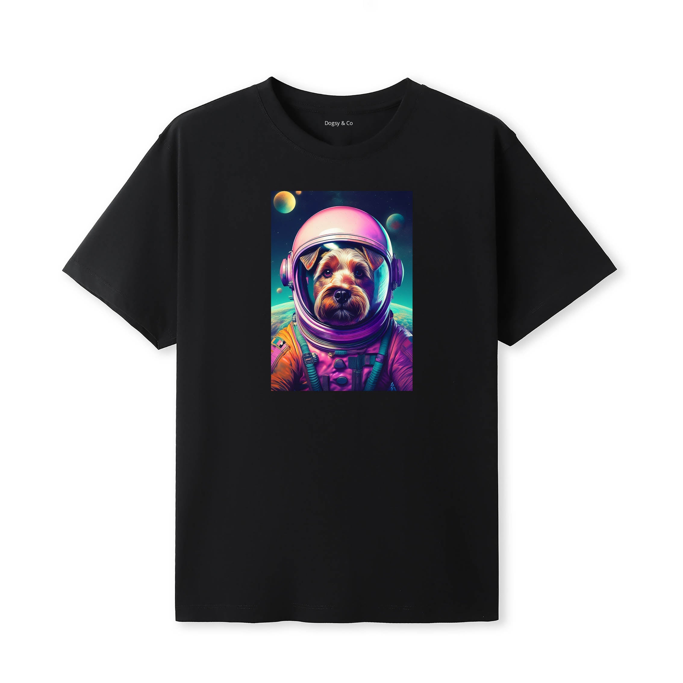 Scottish Terrier Space Dogs T-Shirt colourful astronaut dog artwork in a retro space design