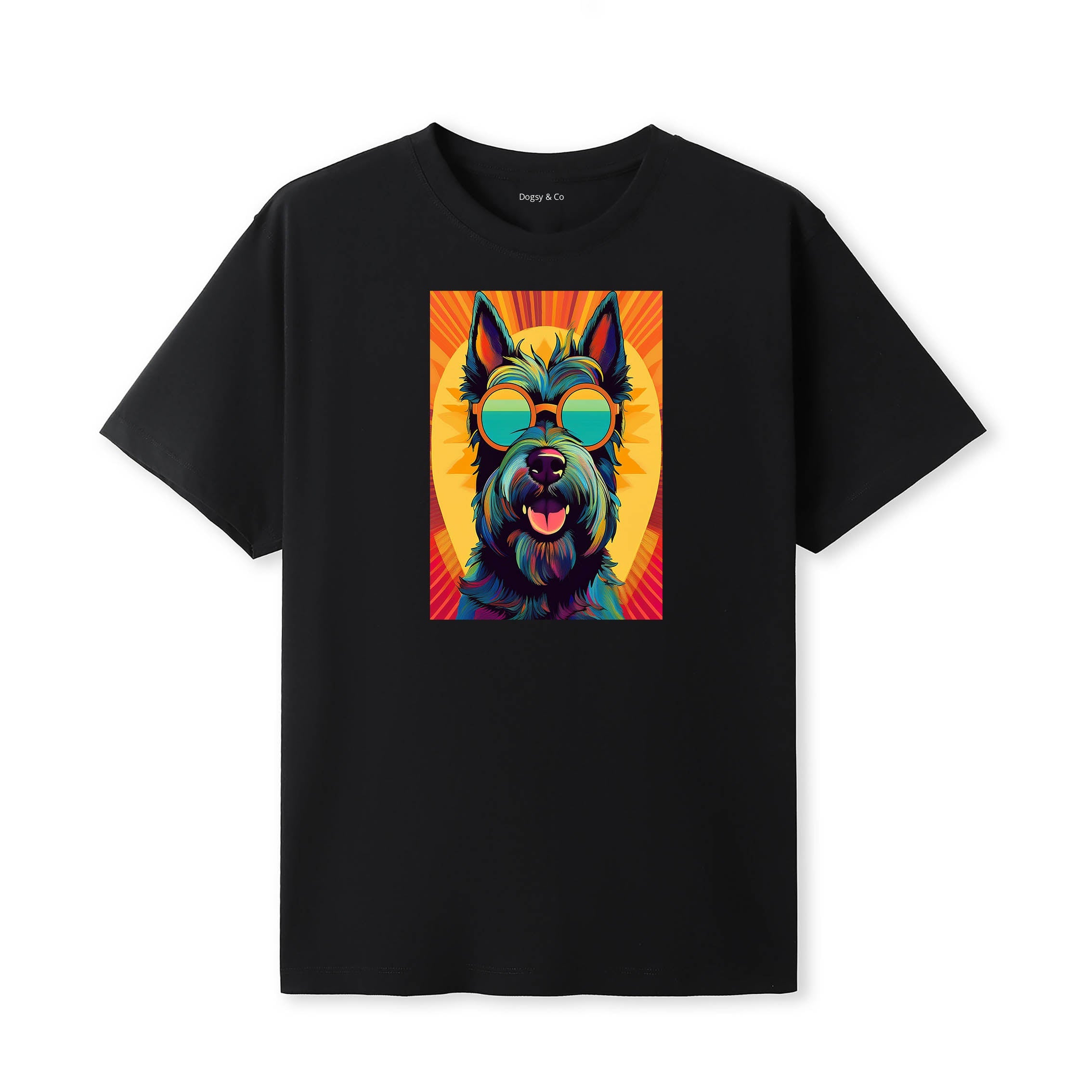 Scottish Terrier Sunnies Dog T-Shirt V1 Black