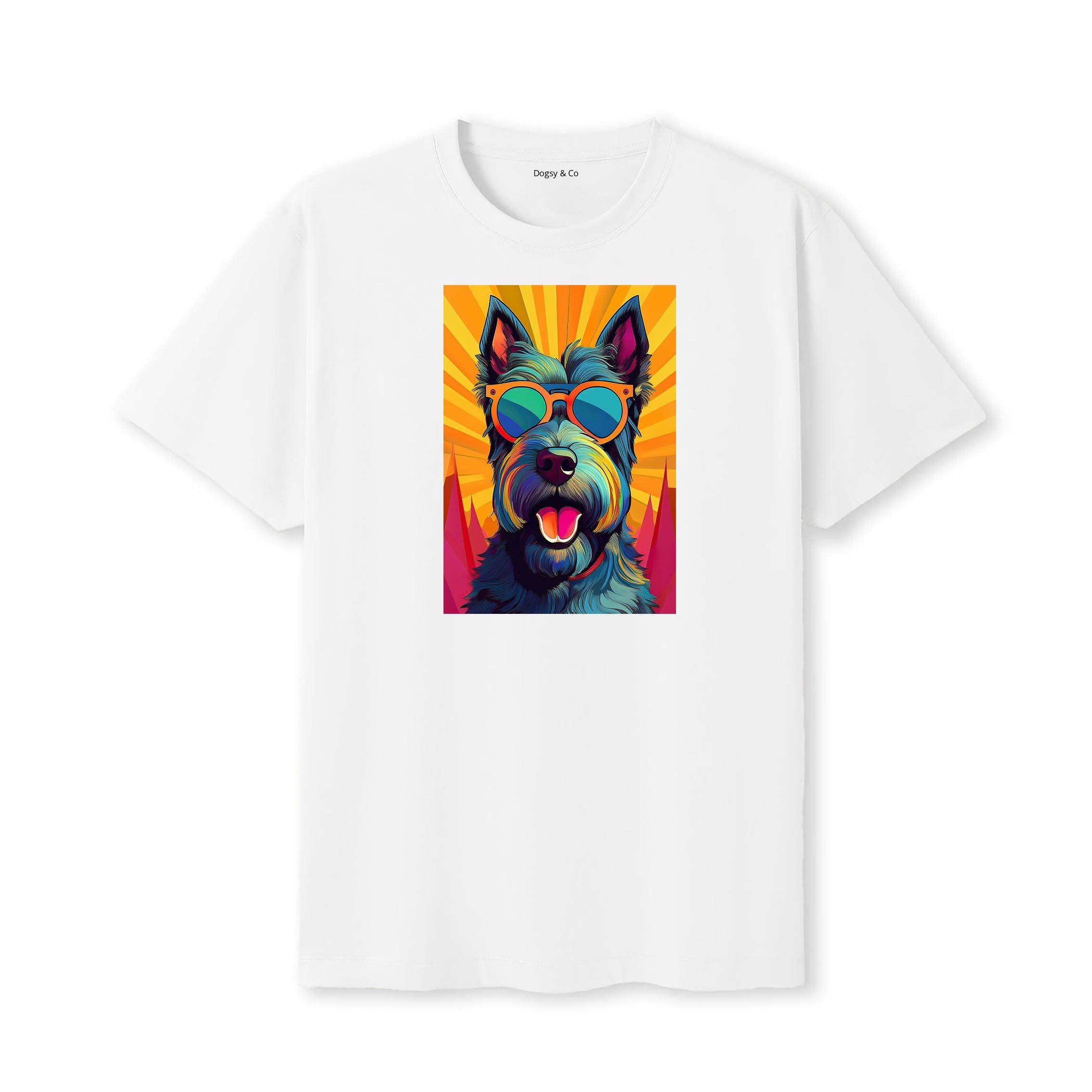 Scottish Terrier Sunnies Dog T-Shirt V2 White