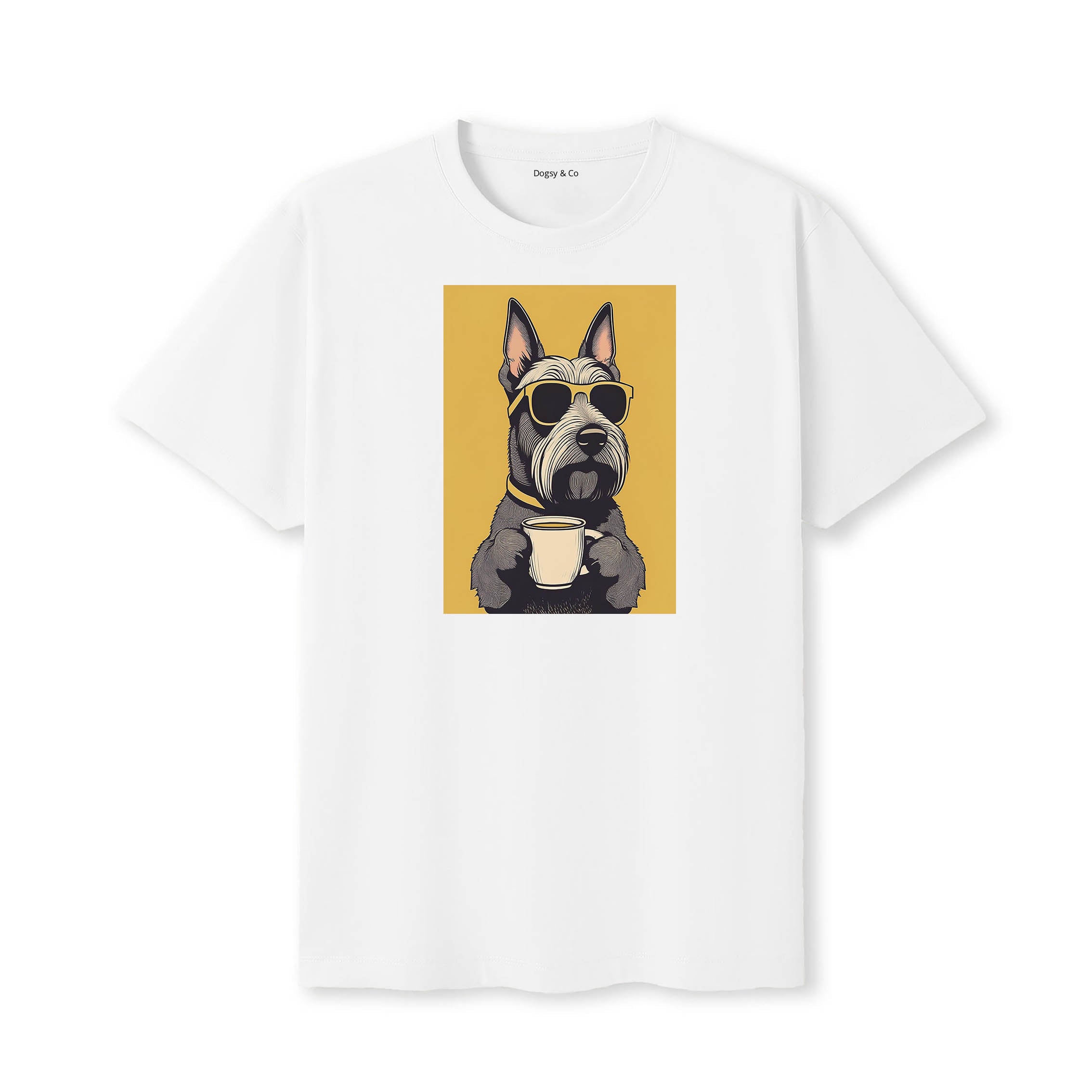 Scottish Terrier Coffee Dog T-Shirt White