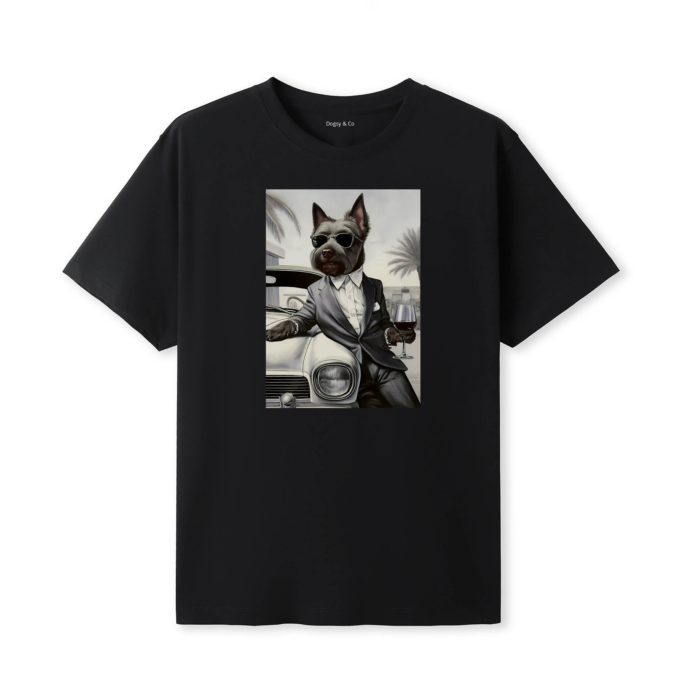 Scottish Terrier distinguished gentleman dog t-shirt - black