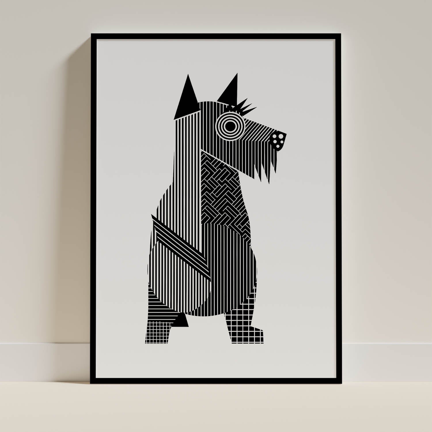 Scottish Terrier Geometric Line Art mockup