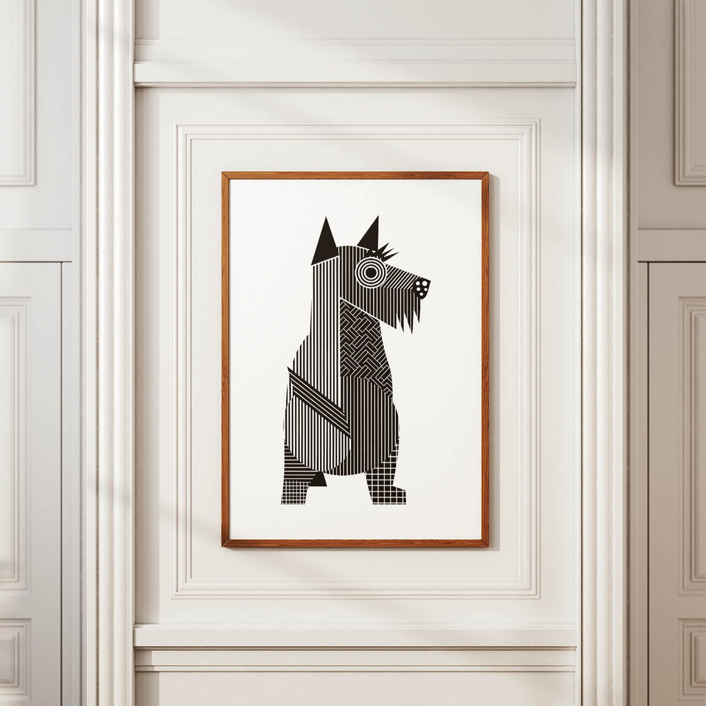 Scottish Terrier Geometric Line Art mockup
