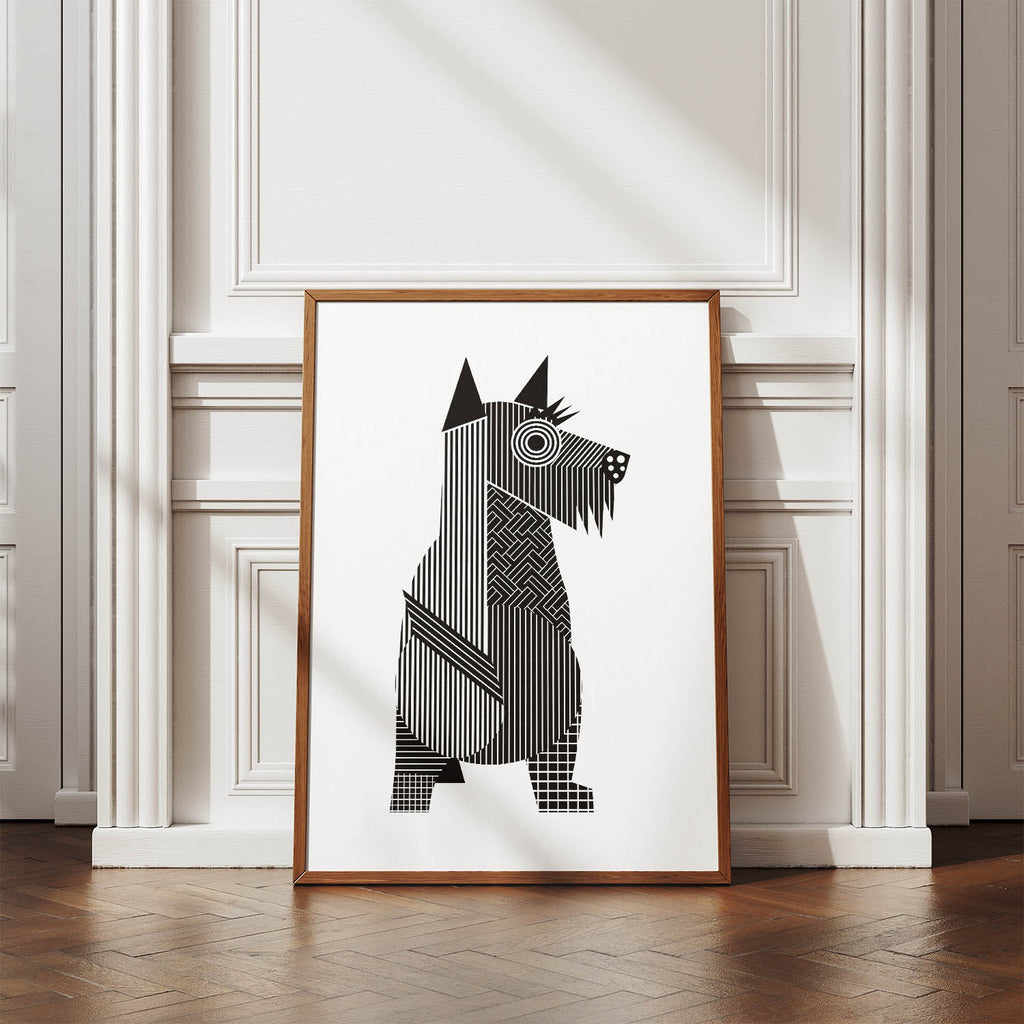 Scottish Terrier Geometric Line Art mockup